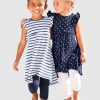 KIDSWORLD Jerseykleid für kleine Mädchen (Packung, 2-tlg) kniefrei, modischer Stil, aus reiner Baumwolle, breite Träger