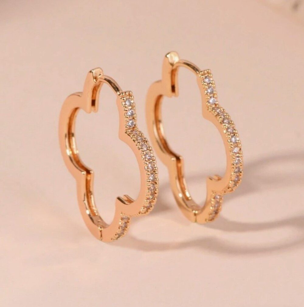 Lale Collection Clover & Bloom Earrings - Lucky Charm Gold & Green