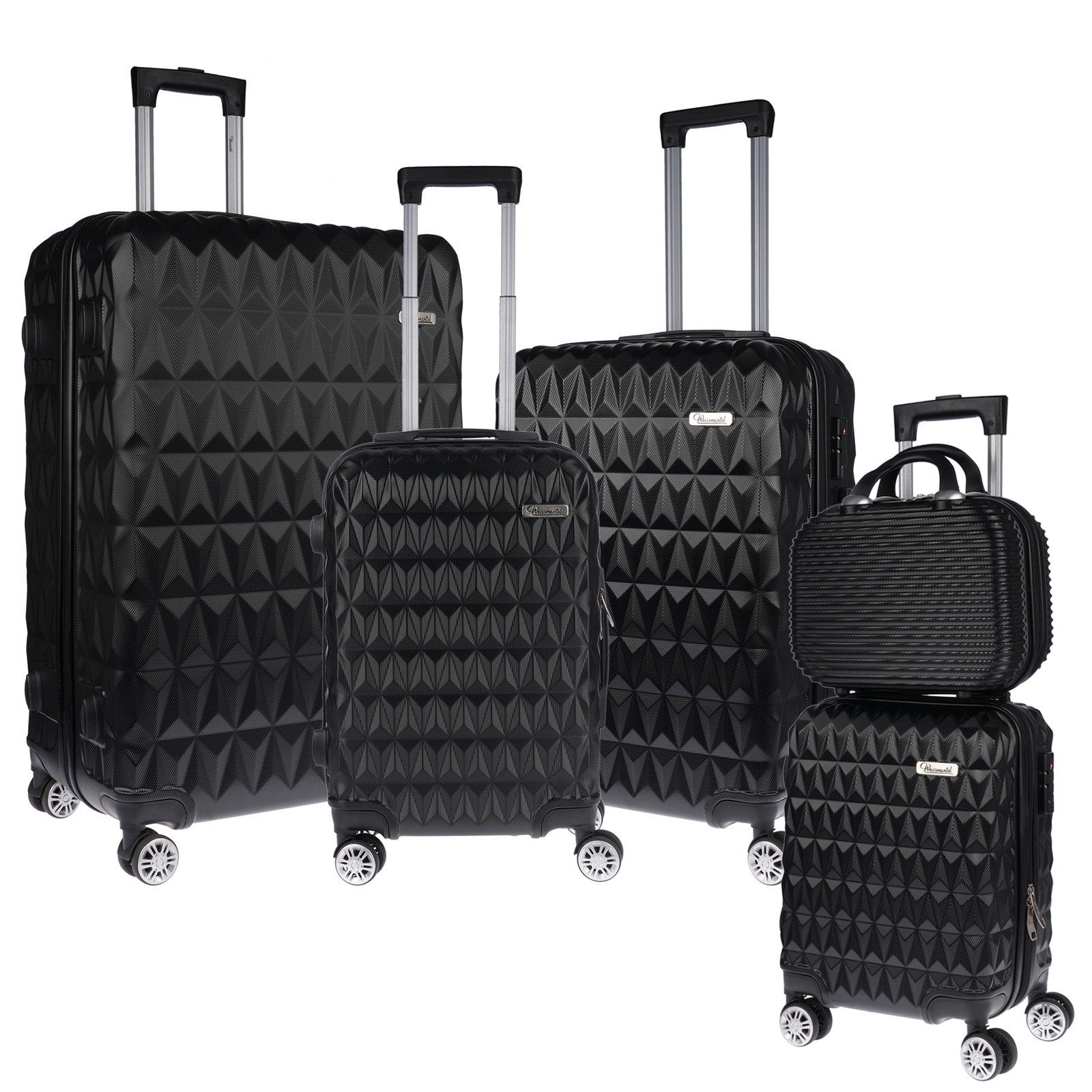 Weissmantel Kofferset 5er Koffern Set Hartschalenkoffer - Handgepäck, Mittelgroße & XL Reisekoffer