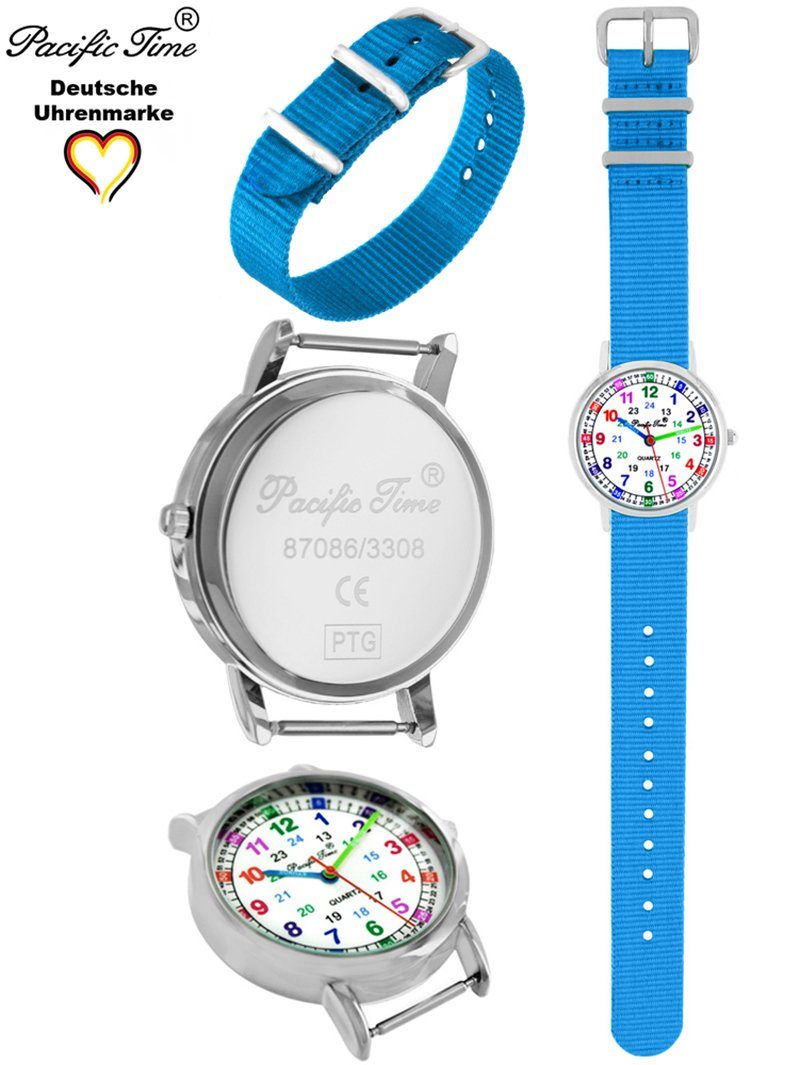Pacific Time Children's Learning Quartz Watch - Interchangeable Strap & Fun Designs