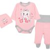TupTam Baby Essentials Package - Unisex Long Sleeve Bodysuit, Pants & Hat Set