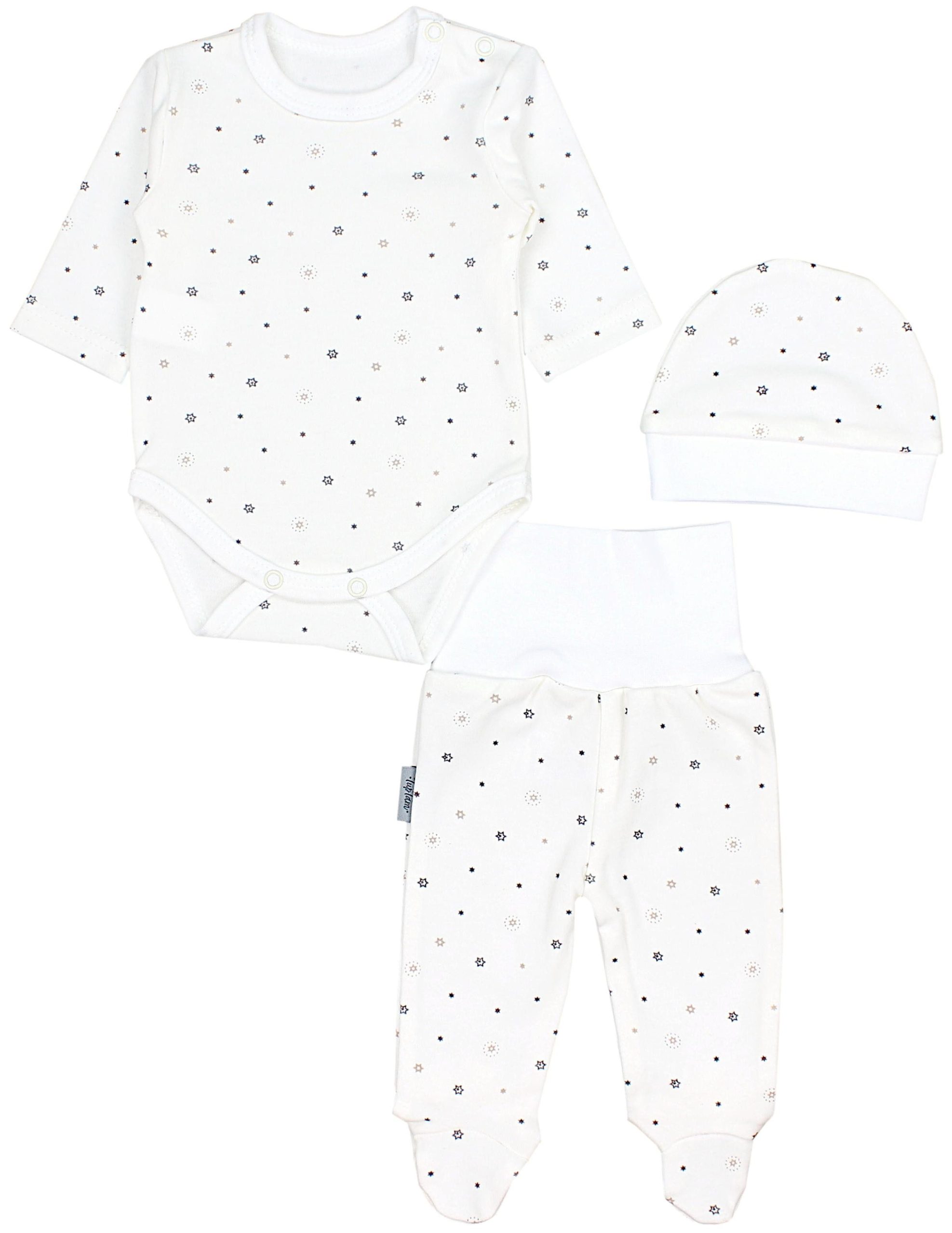 TupTam Baby Essentials Package - Unisex Long Sleeve Bodysuit, Pants & Hat Set