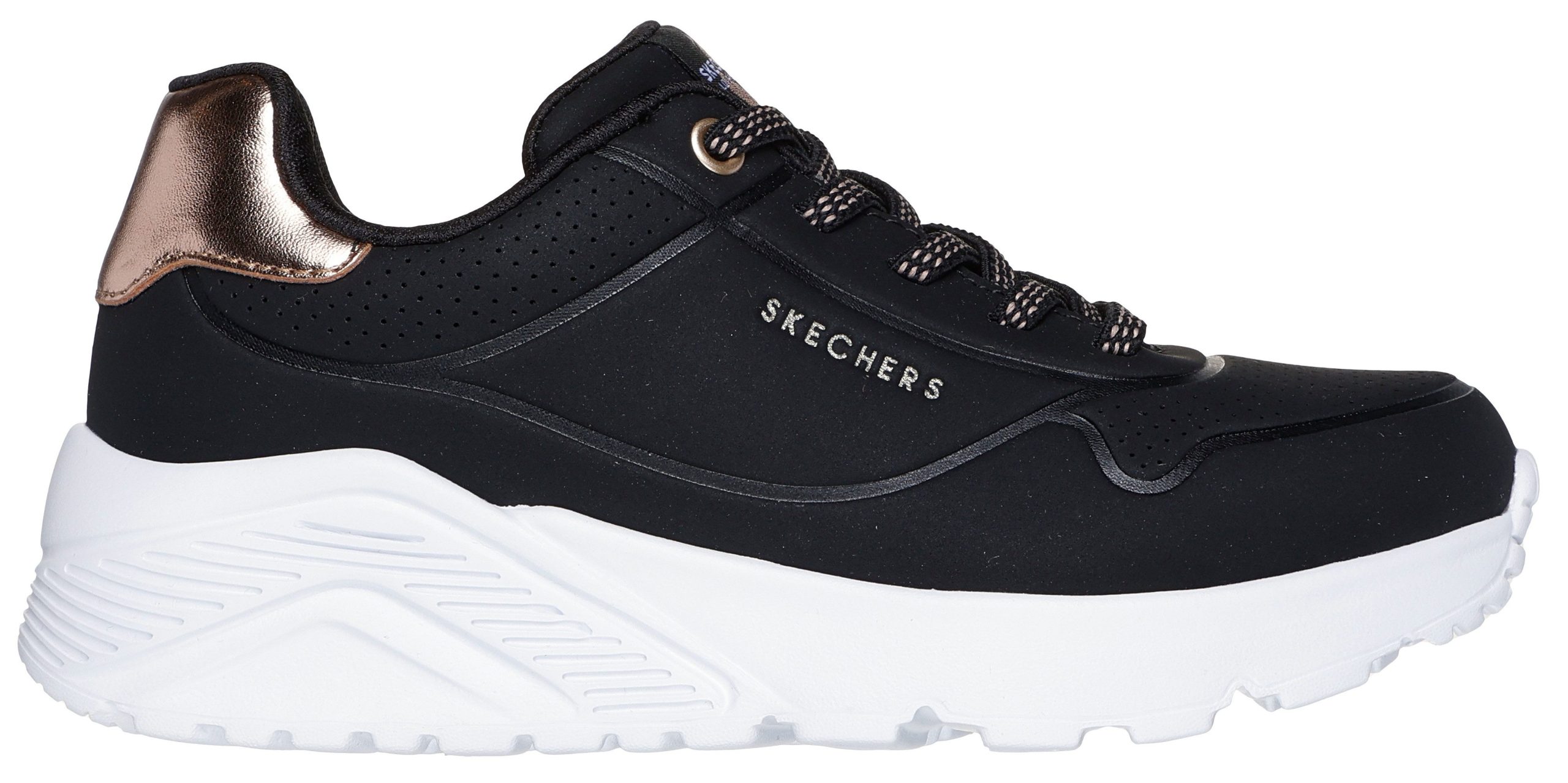 Skechers UNO LITE Slip-On Sneaker, Freizeitschuh, Halbschuh, Slupper mit metallic Fersenpatch Skechers UNO LITE Slip-On Sneaker, Freizeitschuh, Halbschuh, Slupper mit metallic Fersenpatch