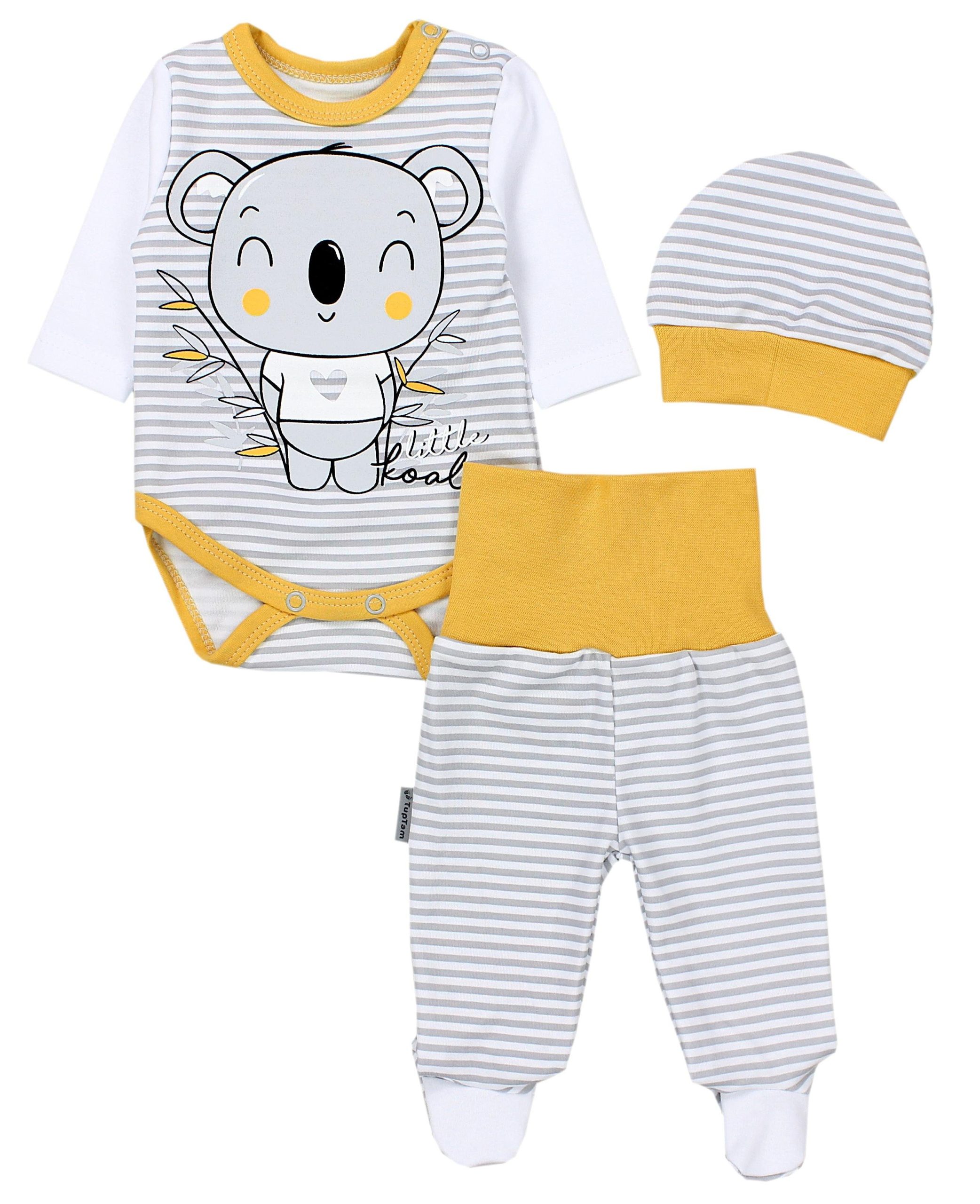 TupTam Baby Essentials Package - Unisex Long Sleeve Bodysuit, Pants & Hat Set