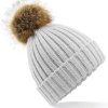 Beechfield Pom Pom Beanie: Warm Knit Hats for Kids & Adults