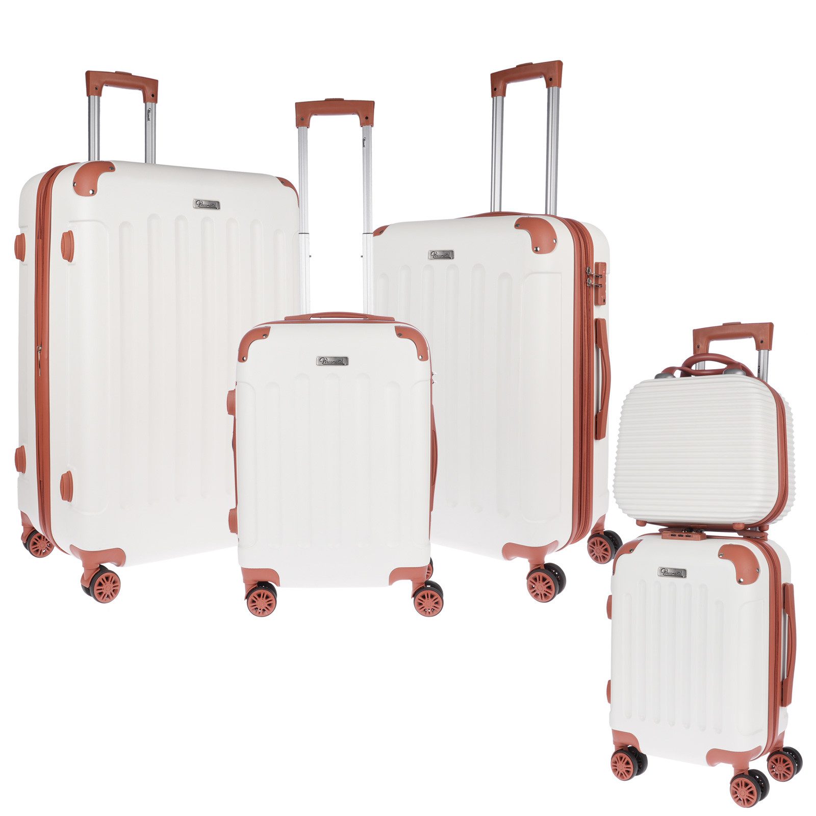 Weissmantel Kofferset 5er Koffern Set Hartschalenkoffer - Handgepäck, Mittelgroße & XL Reisekoffer