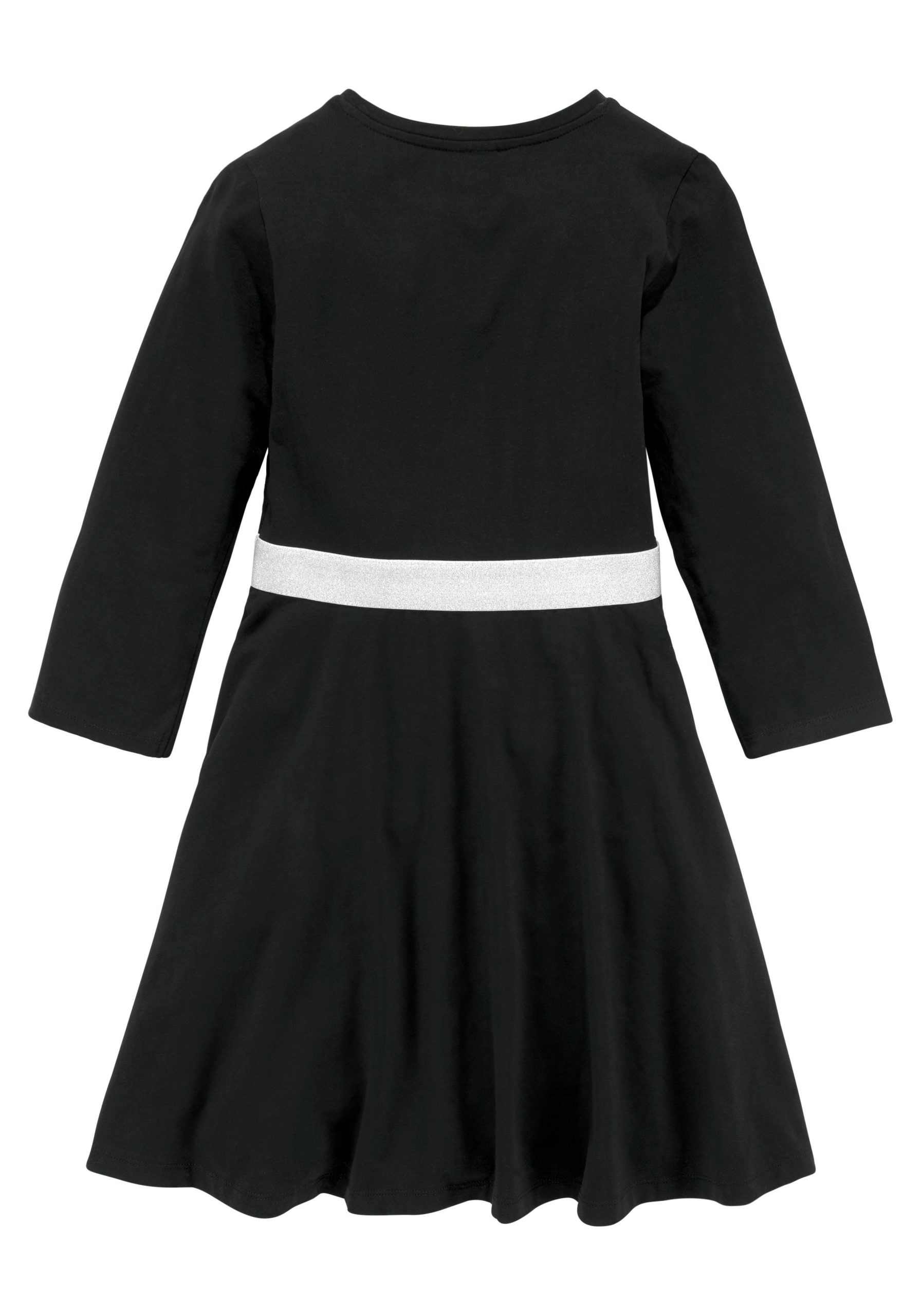 KIDSWORLD Skaterkleid mit Glitzerband festlich, kniefrei, 3/4-Ärmel, aus Baumwolltmischung KIDSWORLD Skaterkleid mit Glitzerband festlich, kniefrei, 3/4-Ärmel, aus Baumwolltmischung