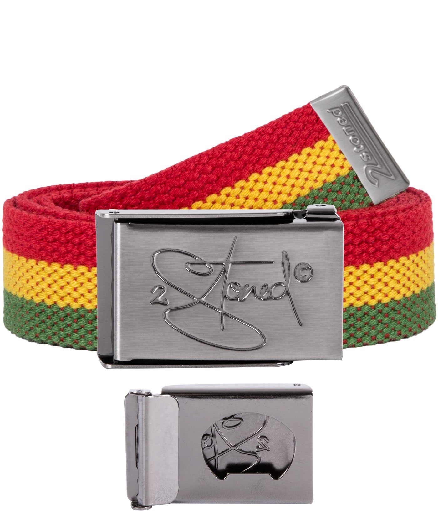 2Stoned Fabric Belt - Unisex, Matte Buckle, Bottle Opener, 3cm Width, Adjustable Length