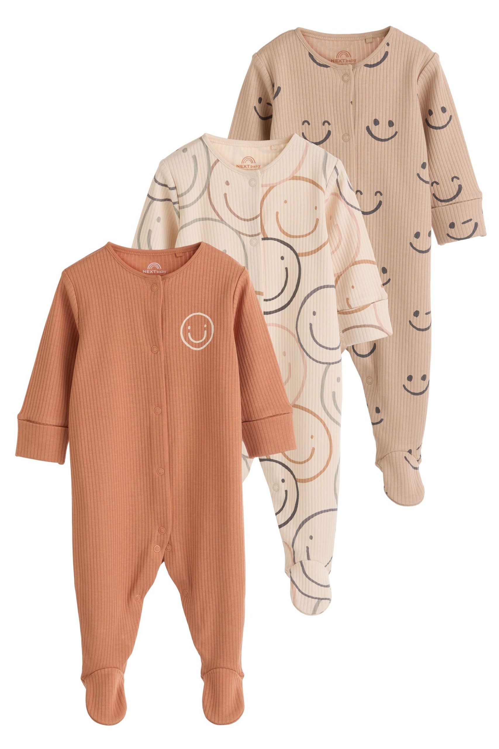 Next 3-Pack Cotton Baby Sleepsuits | Gentle Comfort for Little Ones