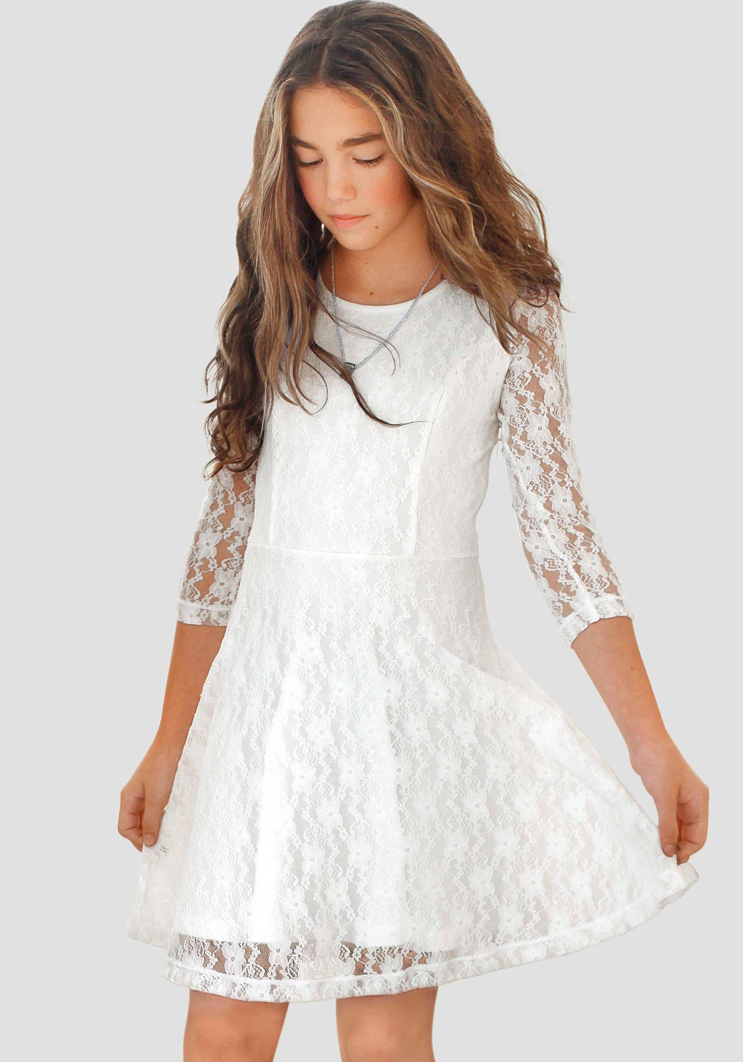 KIDSWORLD Jerseykleid - Spitzenkleid festliche Anlässe