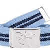 2Stoned Classic Logo Fabric Belt - Unisex Canvas Belt with Chrome Buckle - 120cm