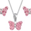 Hunters Fine Jewellery: Sterling Silver Butterfly & Zirkonia Children's Necklace & Earrings Set