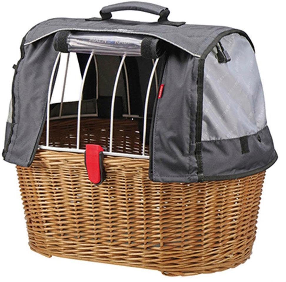 KlickFix Doggy Basket Plus - Wicker Pet Carrier for Bikes
