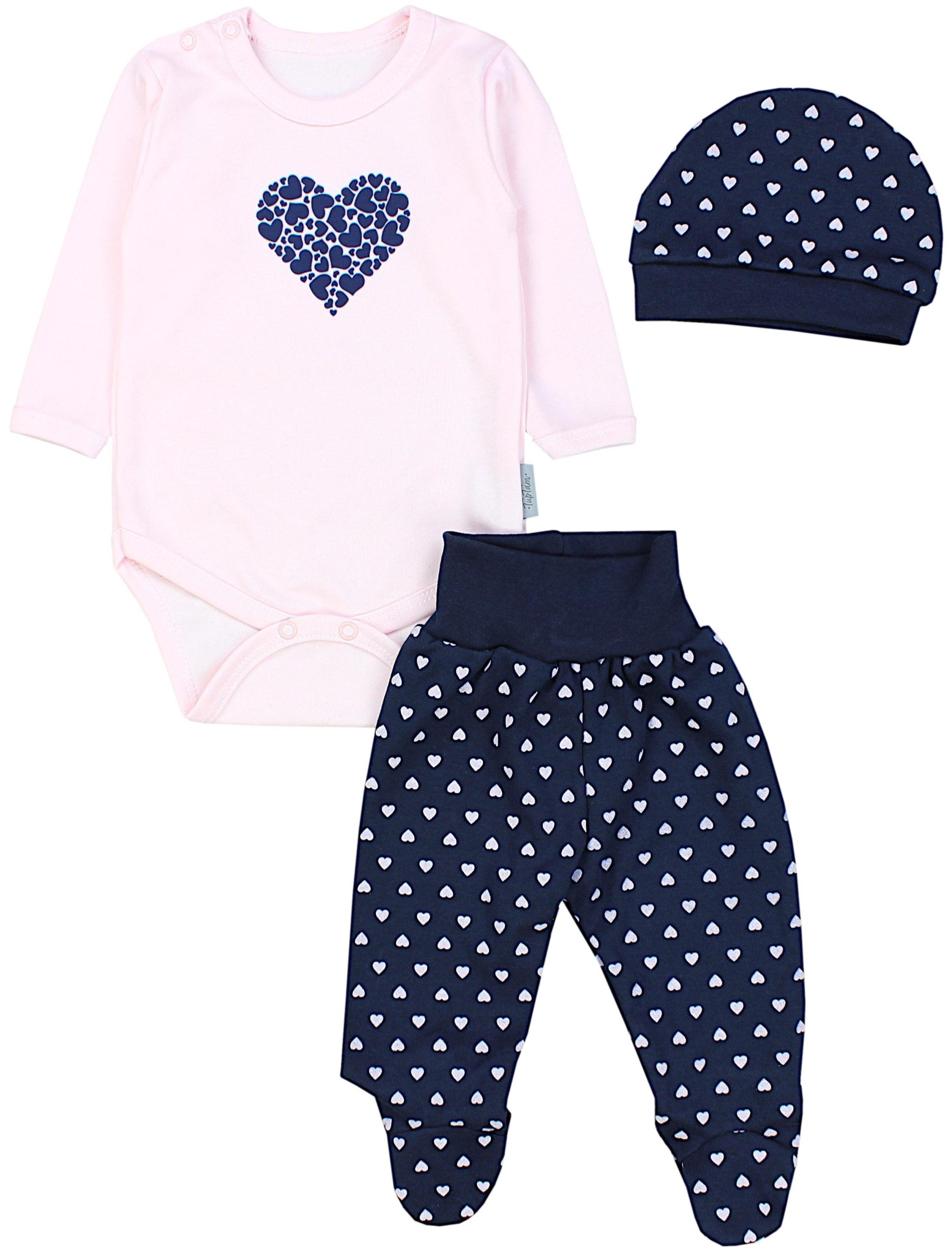 TupTam Baby Essentials Package - Unisex Long Sleeve Bodysuit, Pants & Hat Set