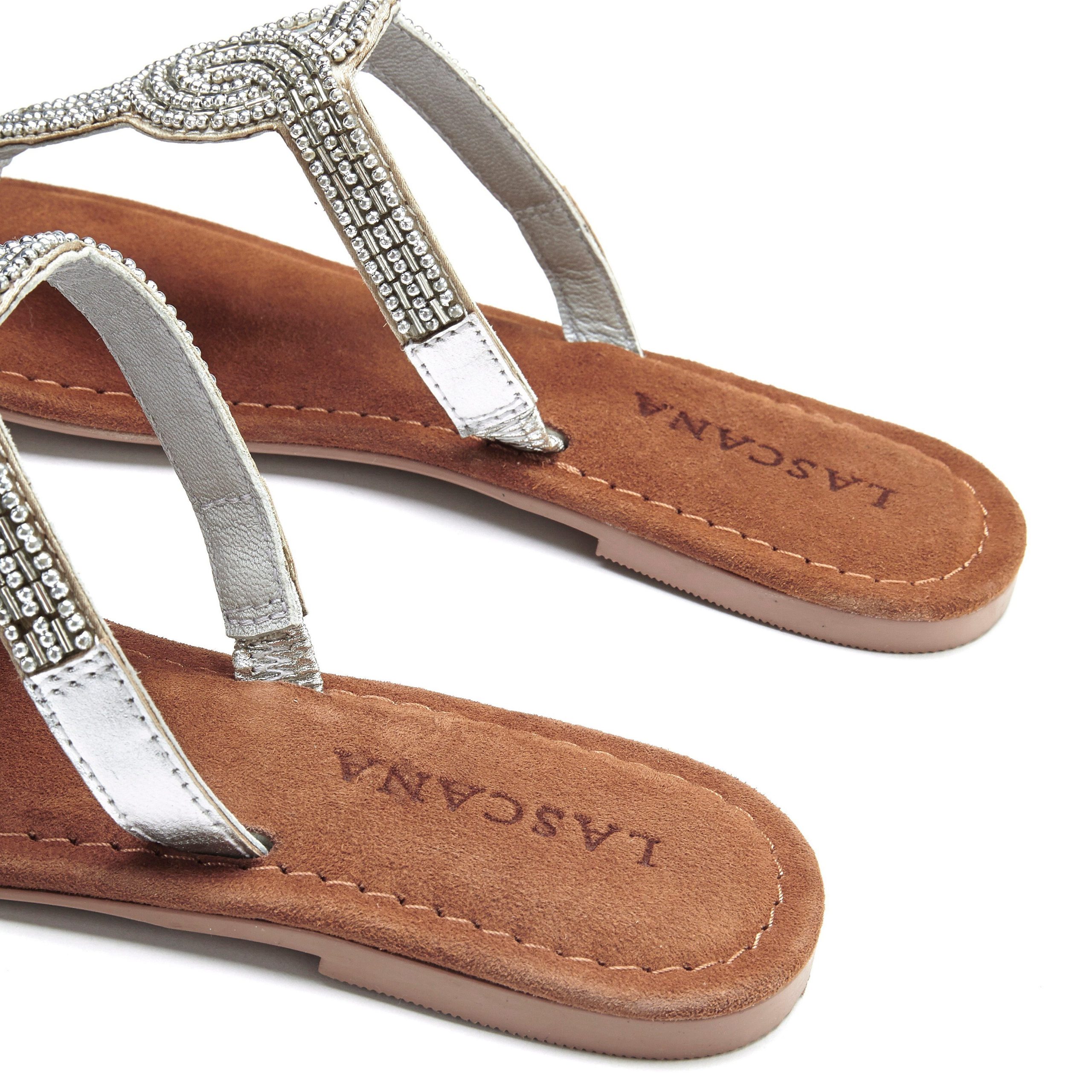 LASCANA Zehentrenner Sandale, Pantolette mit Zierperlen LASCANA Zehentrenner Sandale, Pantolette mit Zierperlen