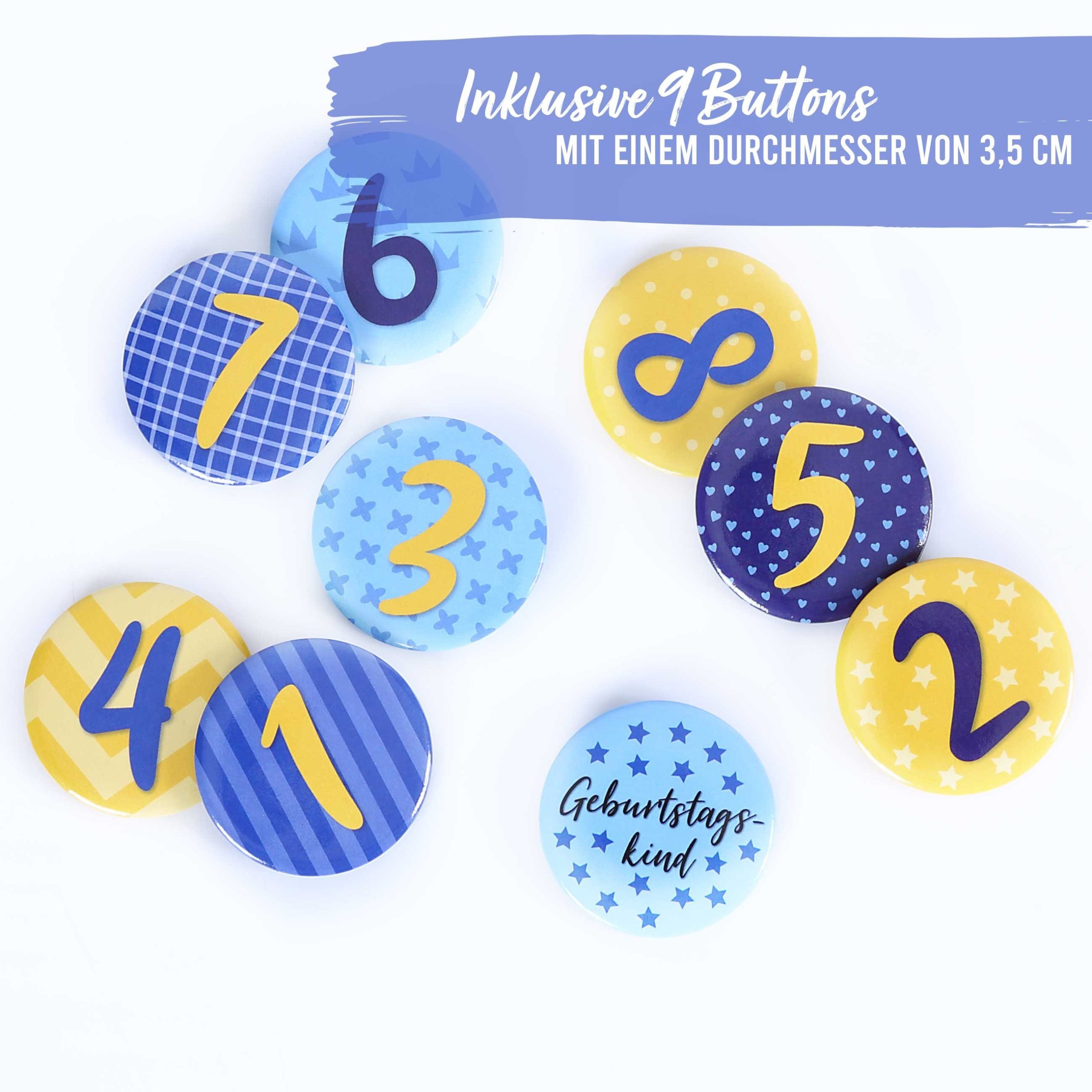 PAPIERDRACHEN Velvet Birthday Crown with Numbers - Kids Party Decor