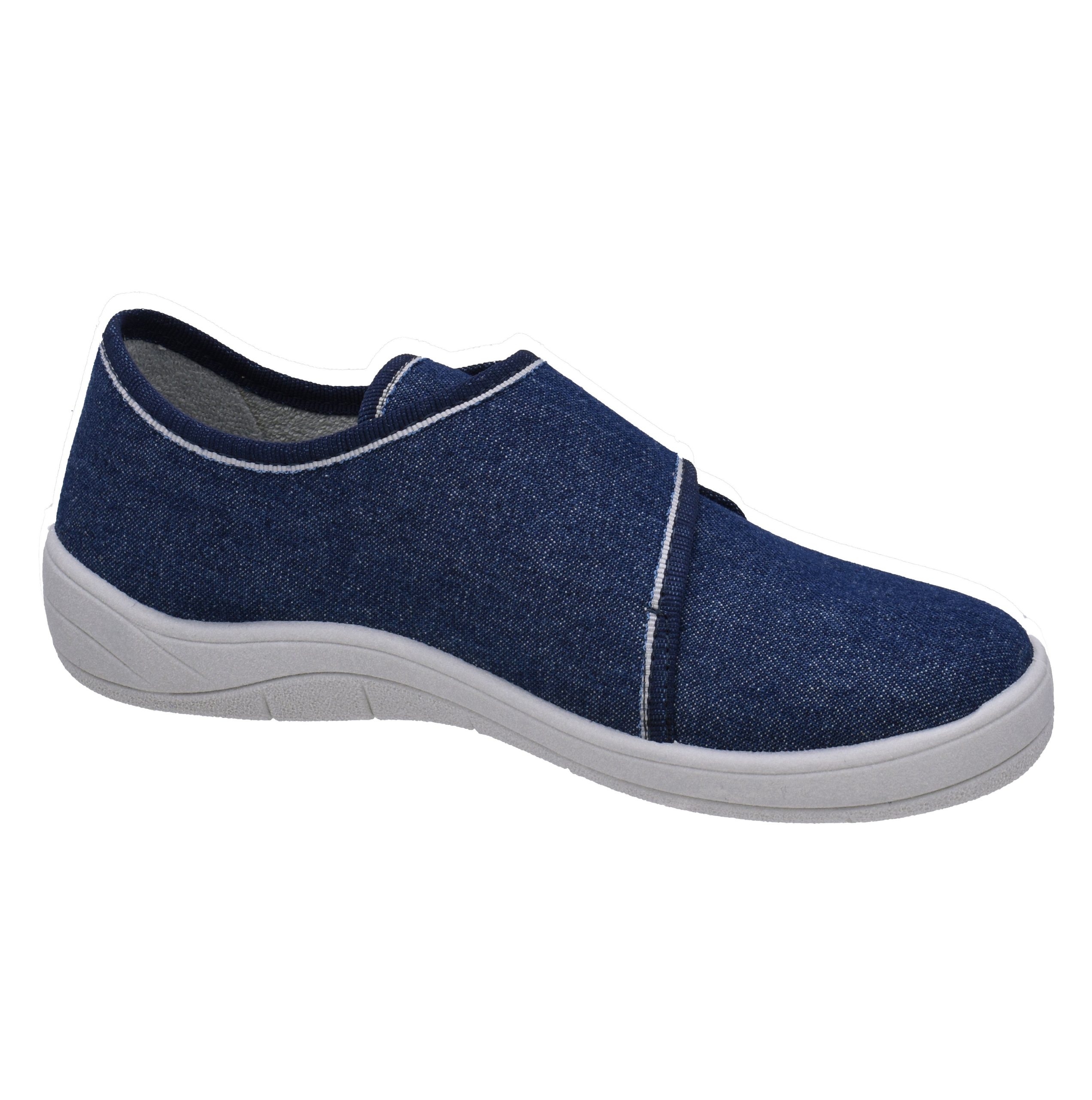 Fischer Markenschuh Tim Slipper - Denim Fabric with Cotton Terry Lining