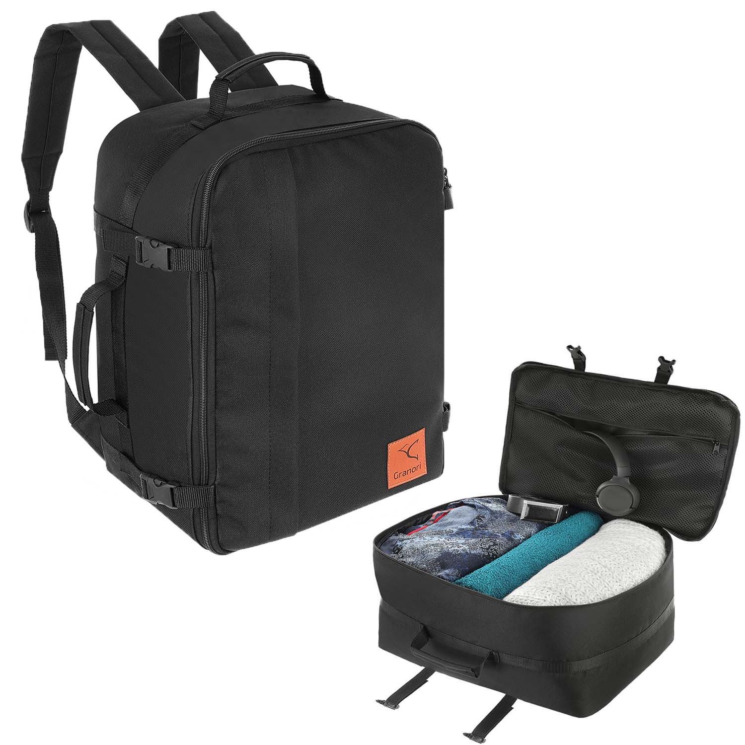 Granori Kofferrucksack 40x20x25 cm Handgepäck 20 L für Ryanair (Dreampack R), leicht, mit aufklappbarer Kofferoffnung und Trollehalterung