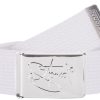 2Stoned Classic Logo Fabric Belt - Unisex Chrome Buckle - Adjustable 120cm