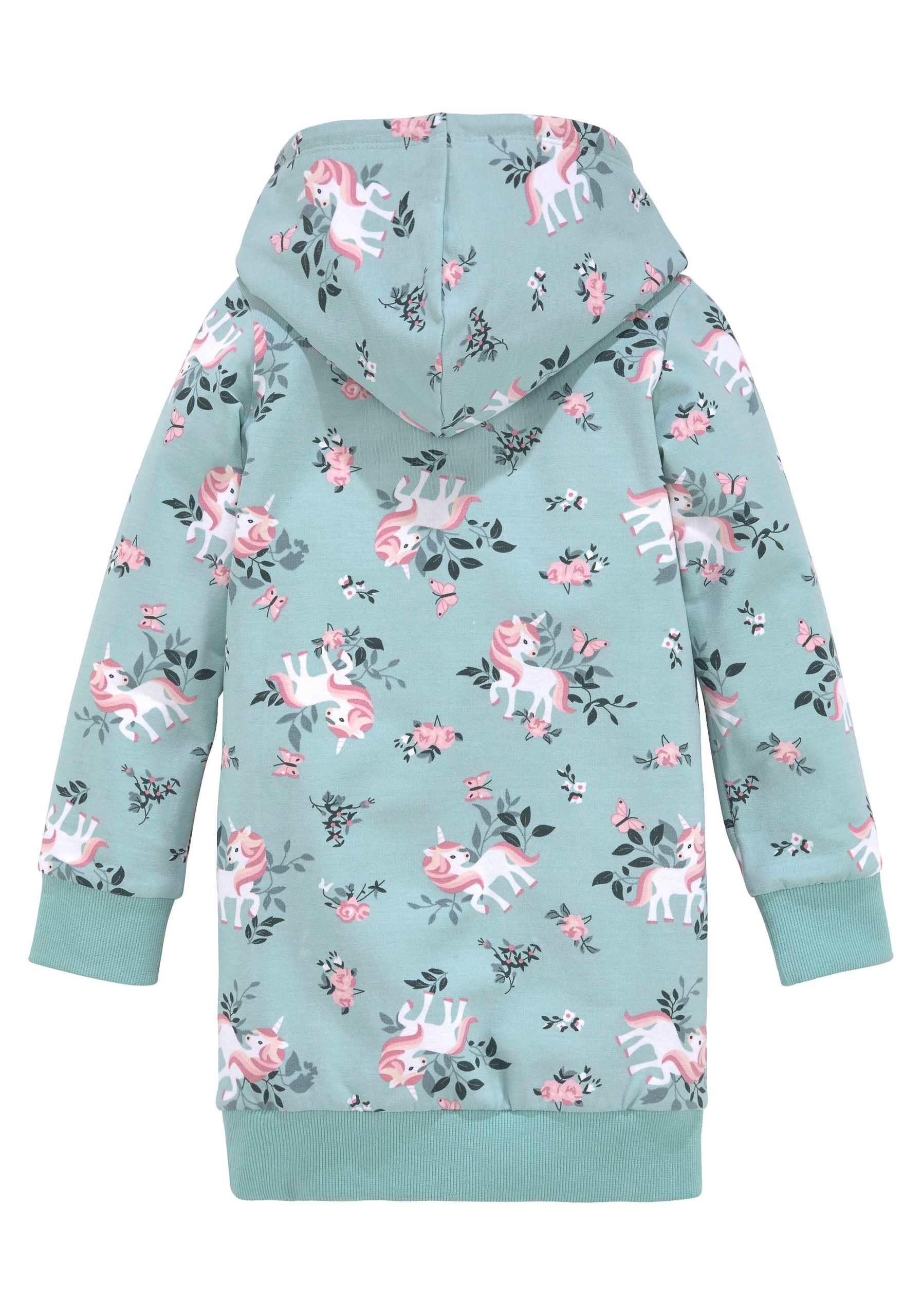 KIDSWORLD Sweatkleid Einhorn bis Mitte des Oberschenkels, mädchenhafter Style
