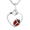 'schmuck23' Sterling Silver Ladybug Necklace - 925 Silver Pendant for Girls
