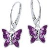 Rafaela Donata Sterling Silver Butterfly Stud Earrings - Heart Design