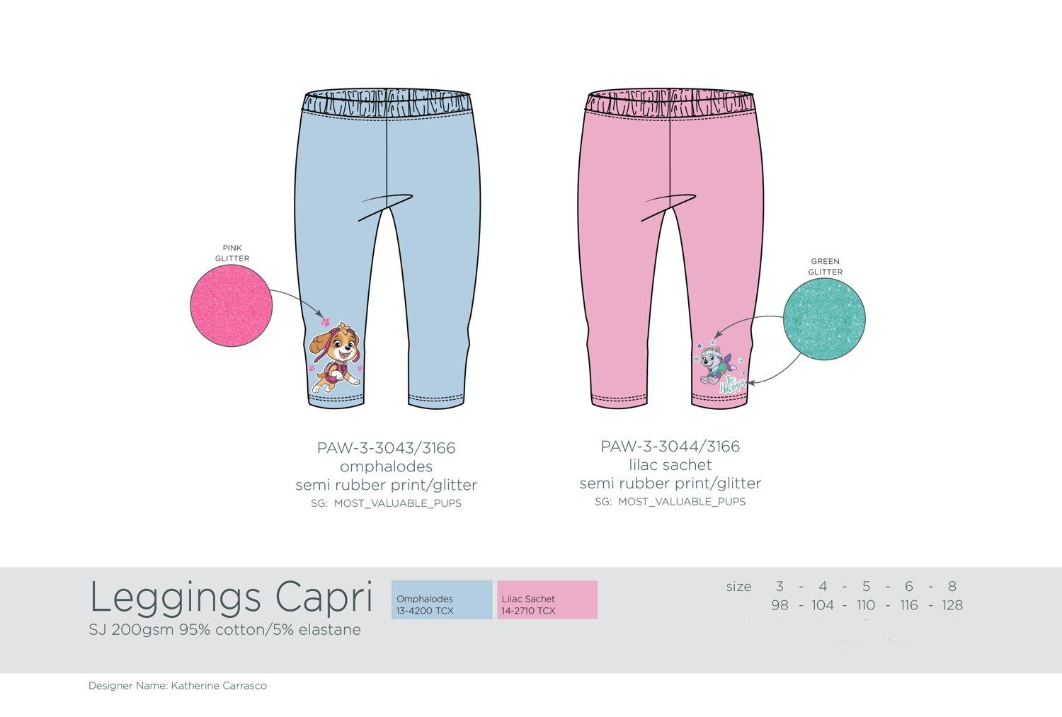 PAW Patrol Capri Hoses 2-Pack - Girls' Capri Leggings - Sizes 98-128cm PAW Patrol Capri Hoses 2-Pack - Girls' Capri Leggings - Sizes 98-128cm