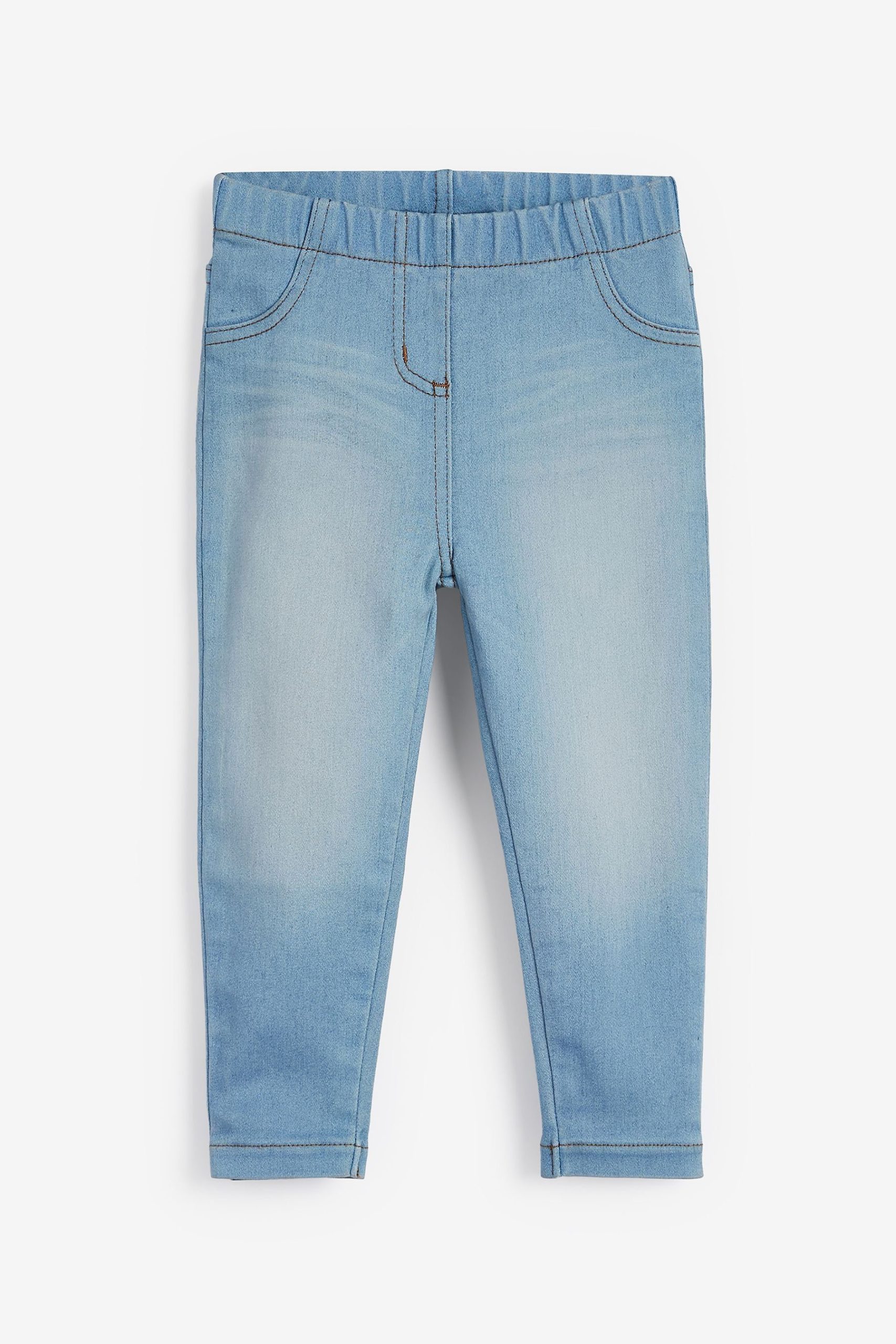 Next Girls' 2-Pack Jersey Denim Jegging Set - Black & Grey