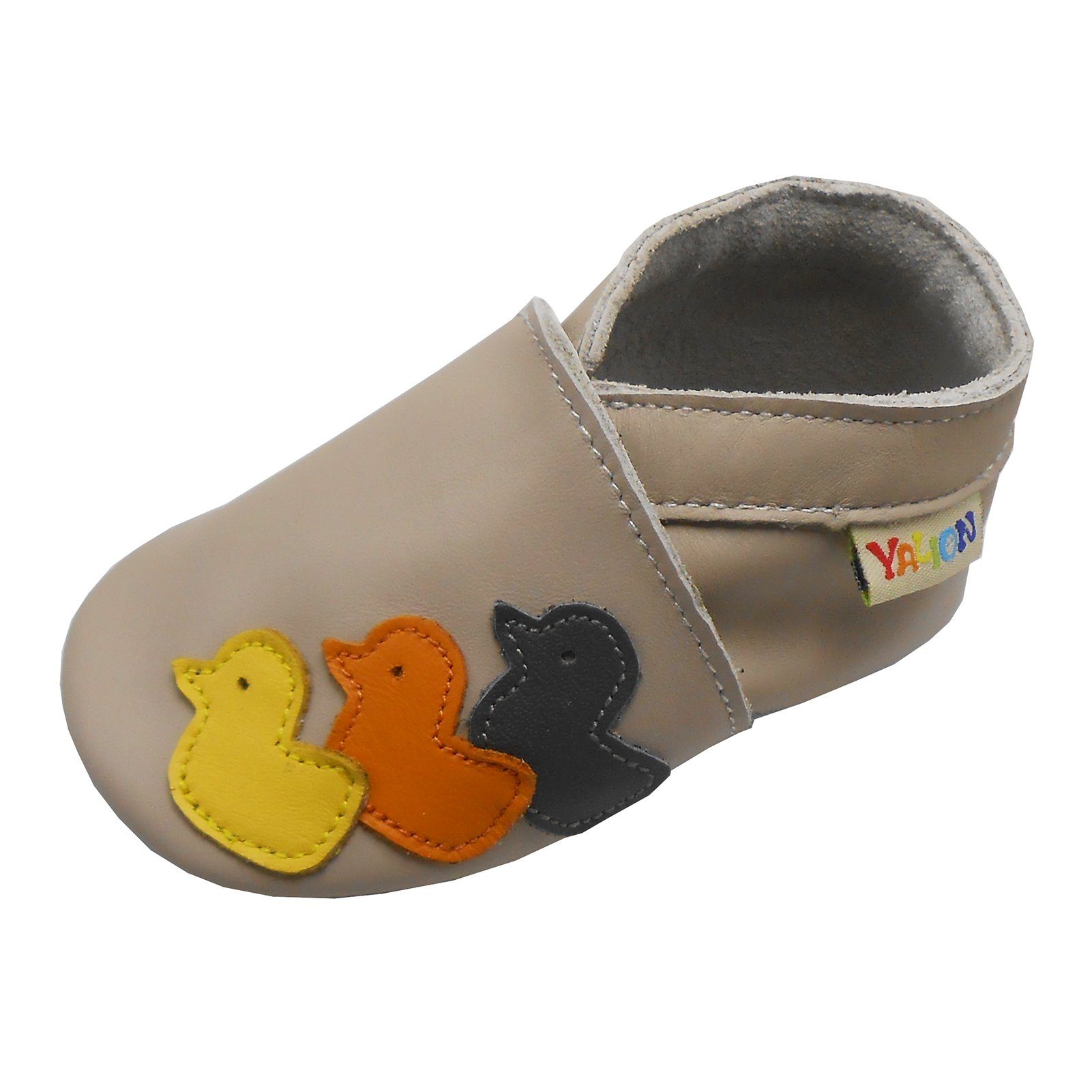 Yalion Leder Krawling- und Laufenlernschuhe - Enten Beige