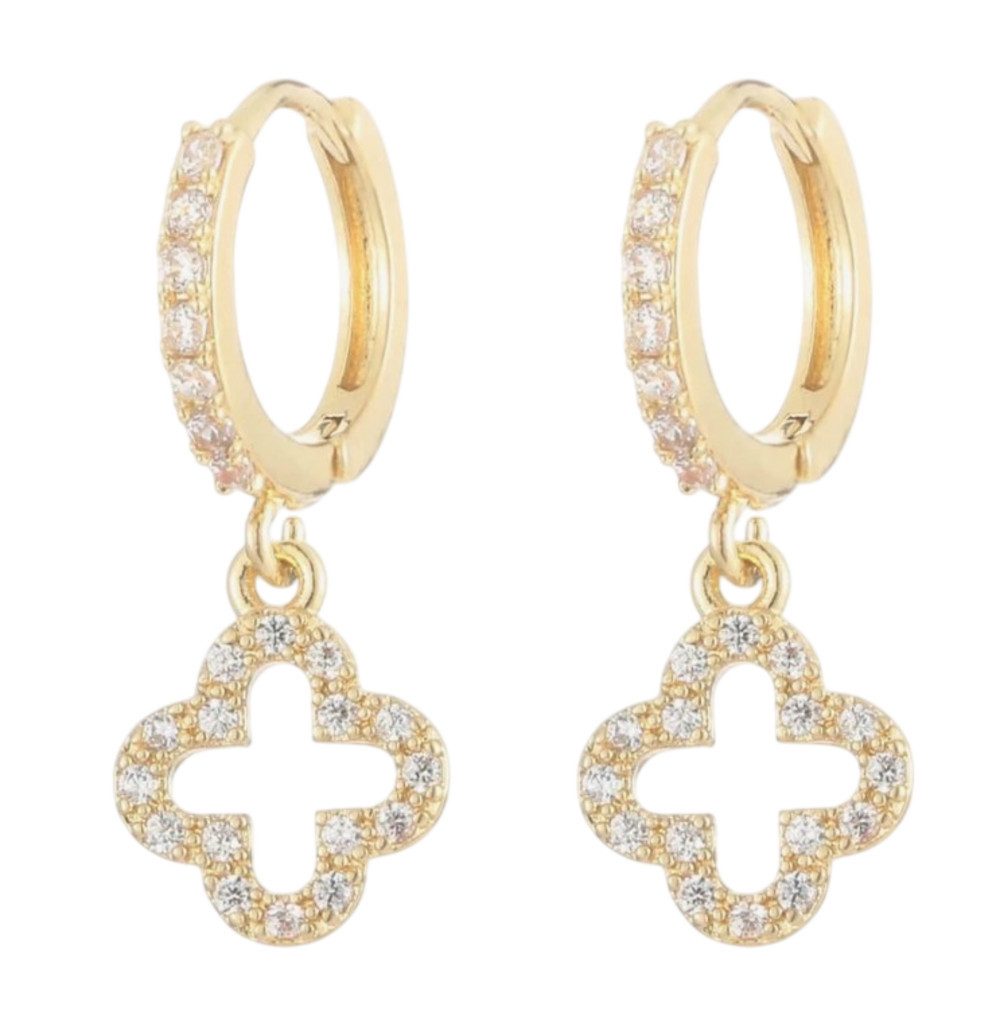 Lale Collection Clover & Bloom Earrings - Lucky Charm Gold & Green