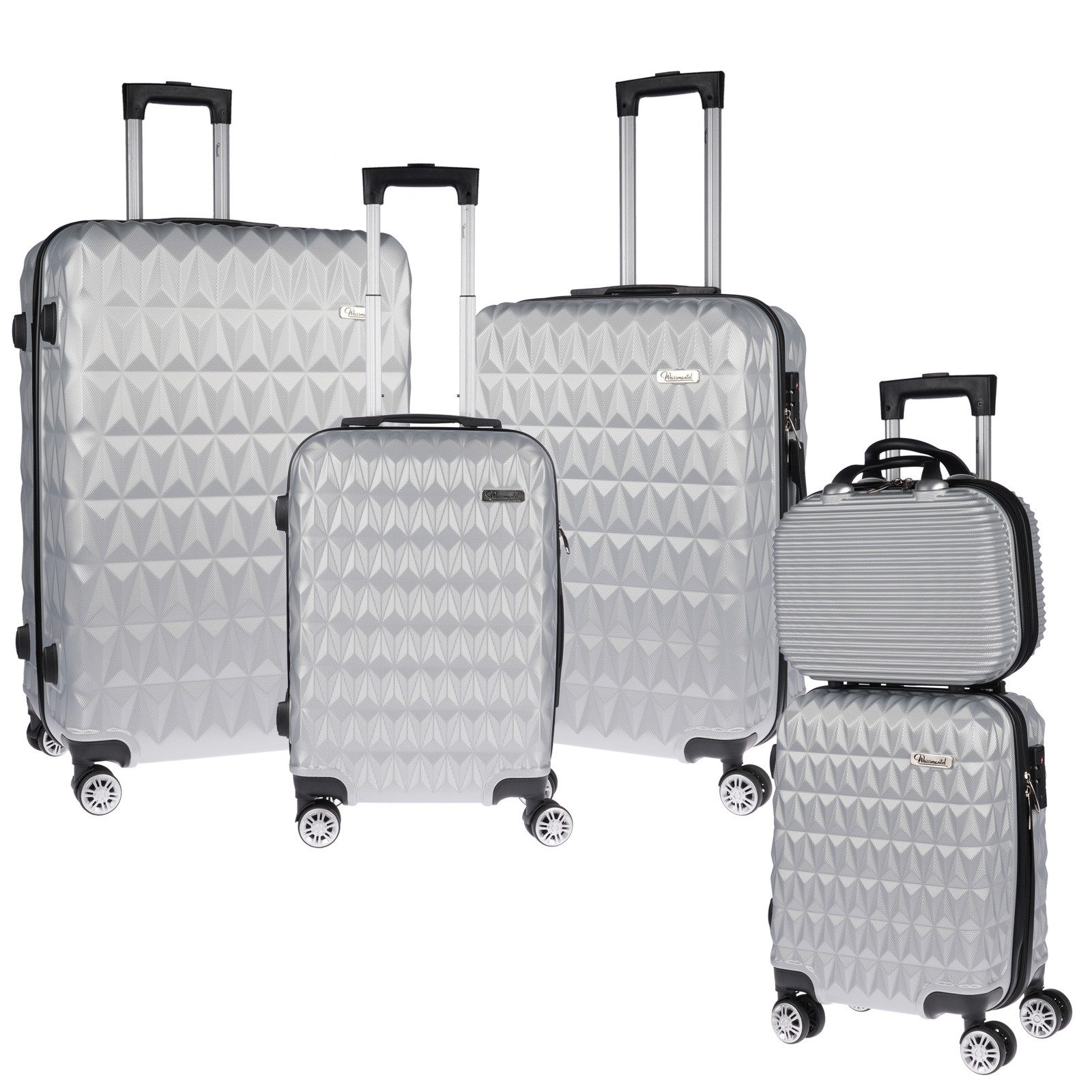 Weissmantel Kofferset 5er Koffern Set Hartschalenkoffer - Handgepäck, Mittelgroße & XL Reisekoffer