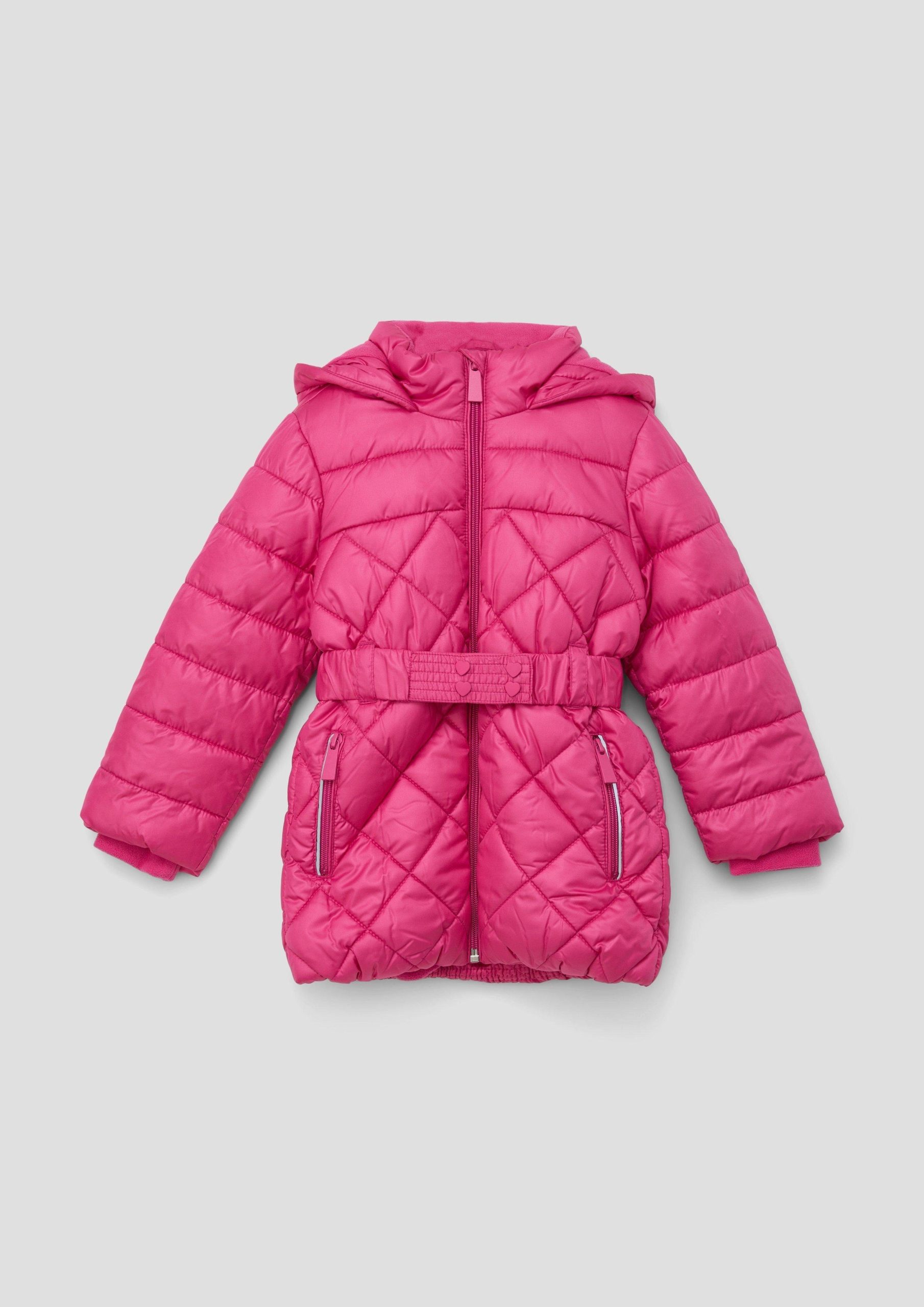 s.Oliver Mädchen Funktionsmantel Steppjacke mit Gürtel – Pink