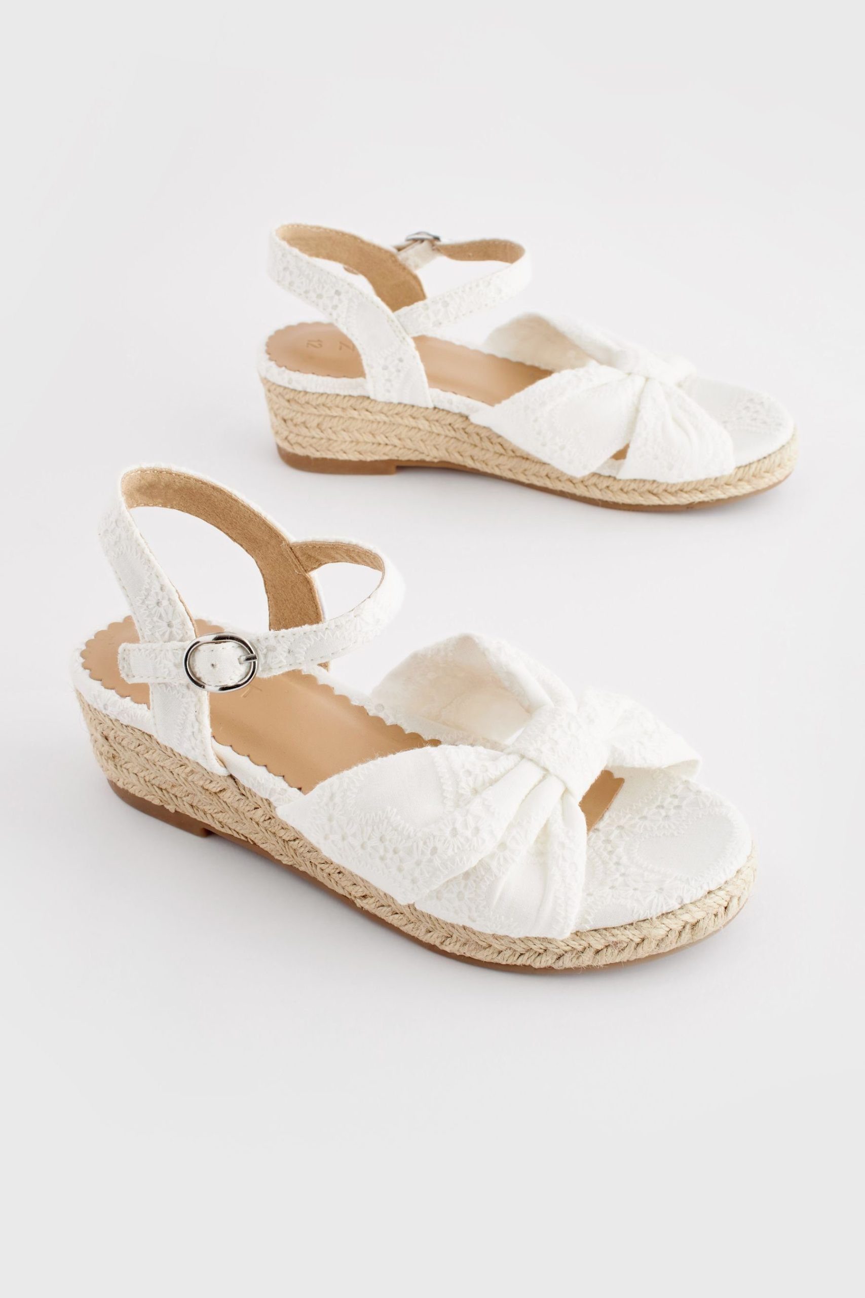 Next Bow Detail Wedge Sandals - Elegant & Comfortable