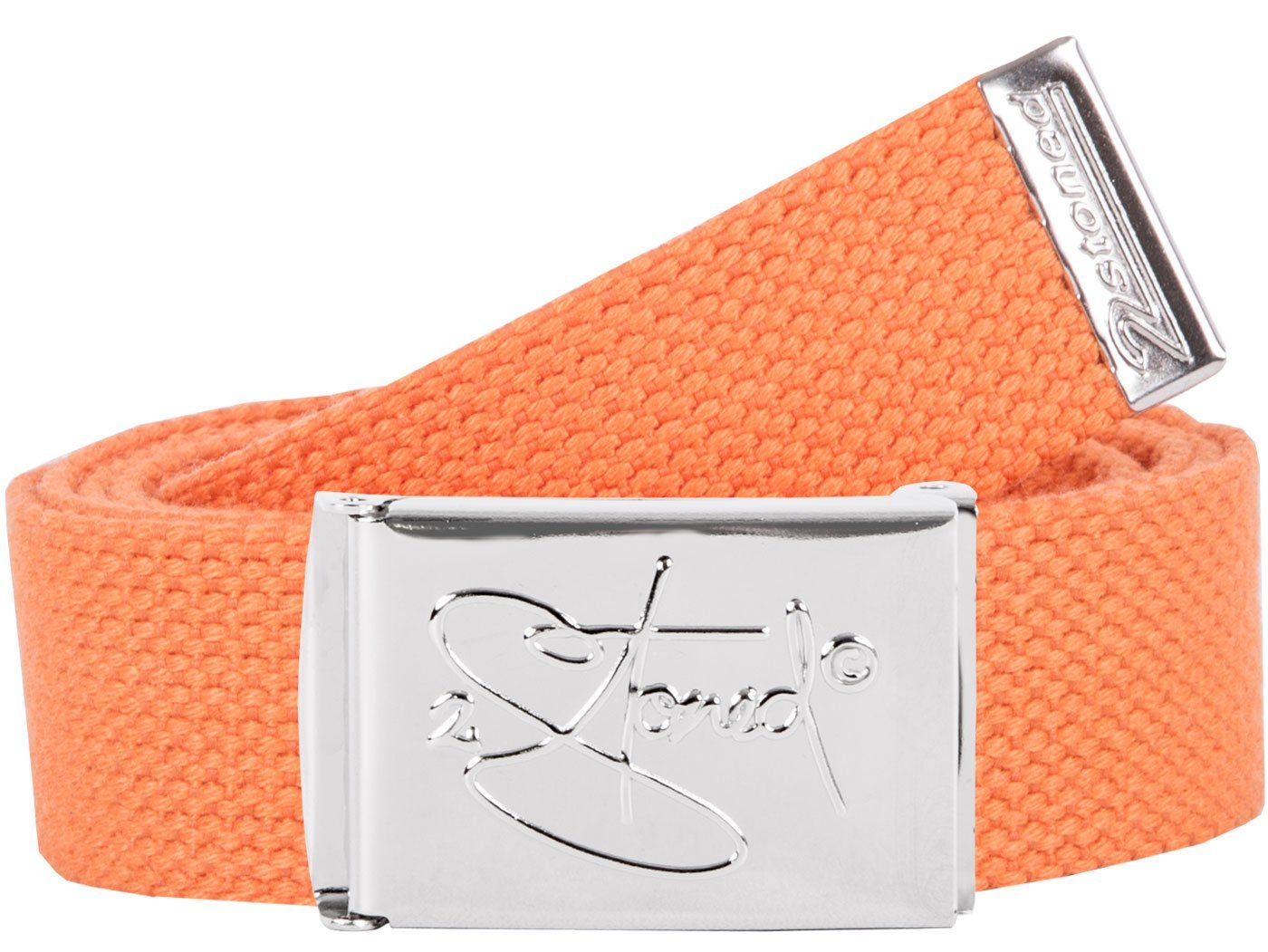 2Stoned Classic Logo Fabric Belt - Unisex Chrome Buckle - Adjustable 120cm