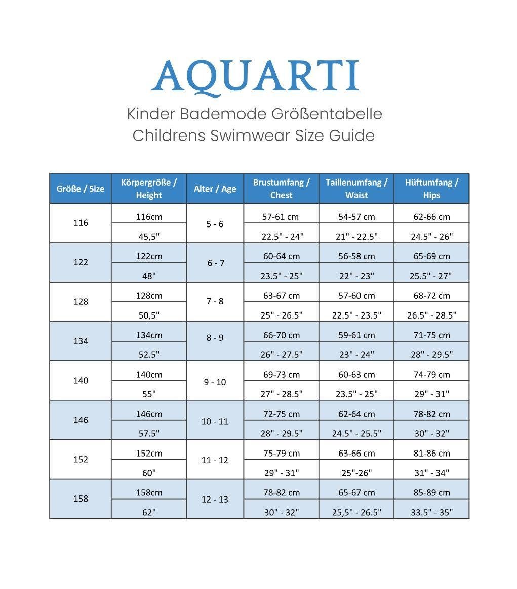 Aquarti Mädchen Sport Schwimmanzug mit Ringerrücken Print