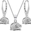 Ostheimer Schmuck: Mini Igel Sterling Silver Jewelry Set - Necklace & Earrings - 40cm