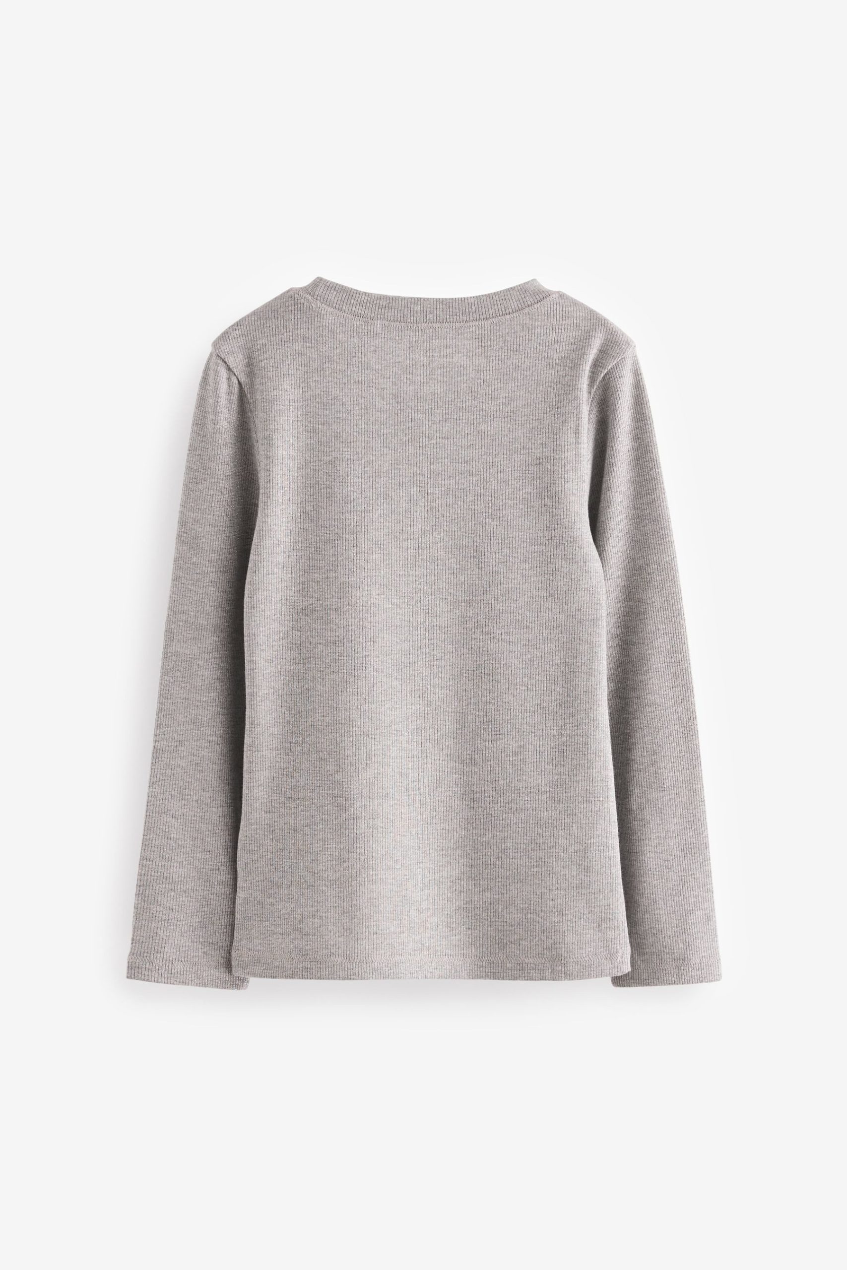 Next Ribbed Long-Sleeve Tee Set - Grey/Grau - Women's Tops