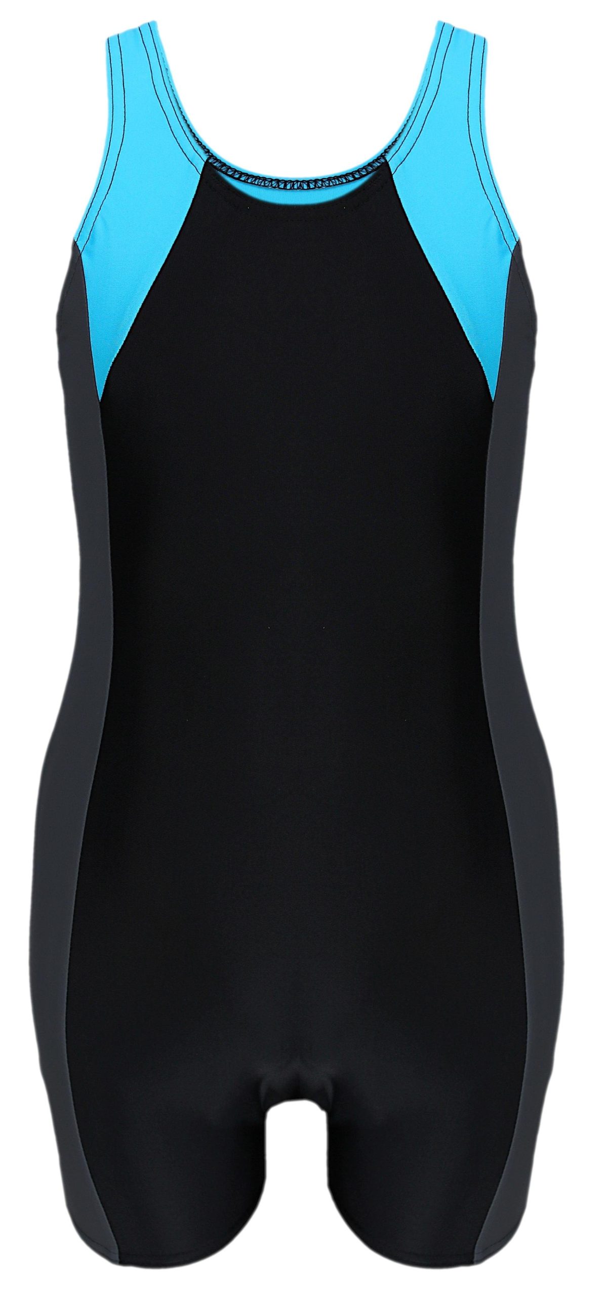 Aquarti Girls' Sporty Swimsuit with Racerback and Leg Cut