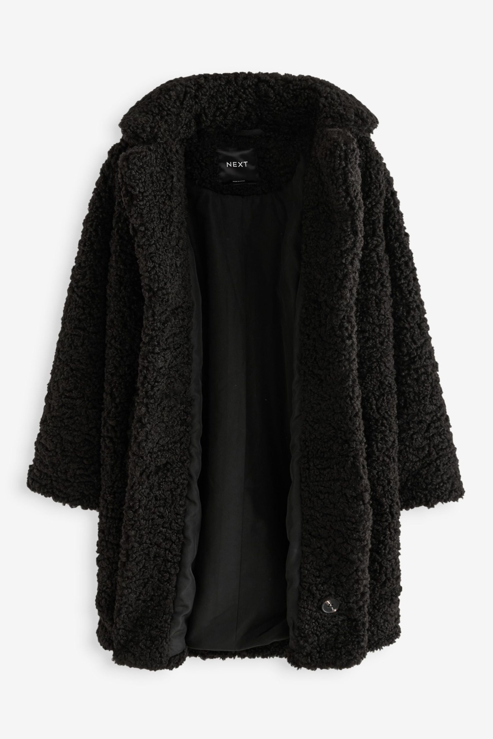 Next Teddy Borg Fleece Coat - Long Length, Plush Comfort Next Teddy Borg Fleece Coat - Long Length, Plush Comfort