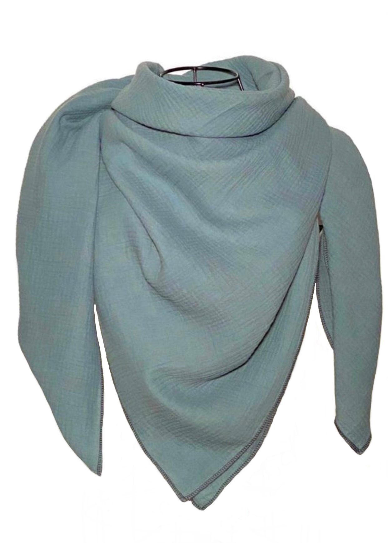 nadycat Muslin Scarf XXL - Handcrafted in Lausitz | Triangle Style | Dusty Green