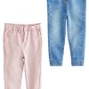 Next Girls' 2-Pack Jersey Denim Jegging Set - Black & Grey