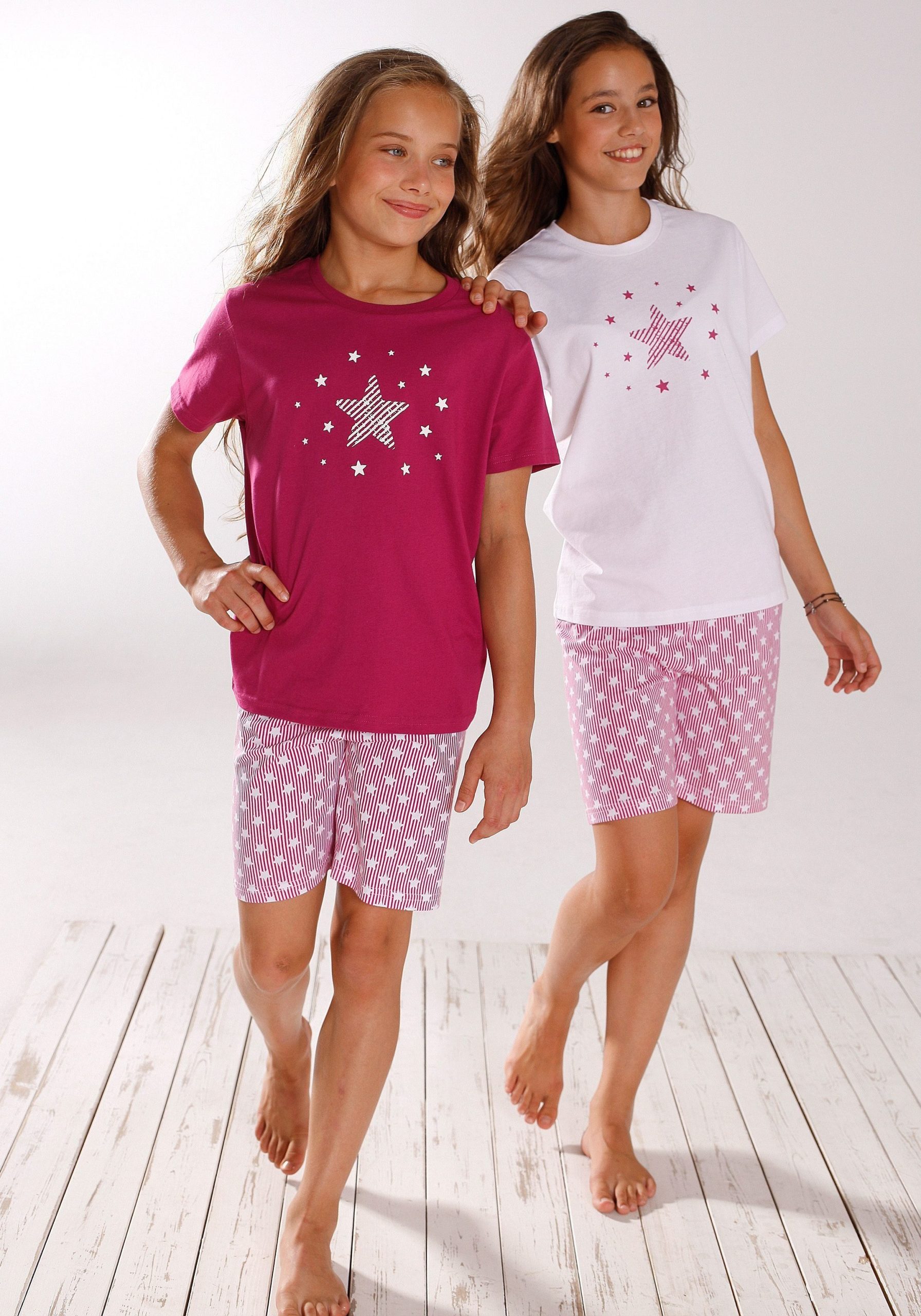 petite fleur Pyjama (Set, 4 tlg., 2 Stücke) mit süßem Sternendruck