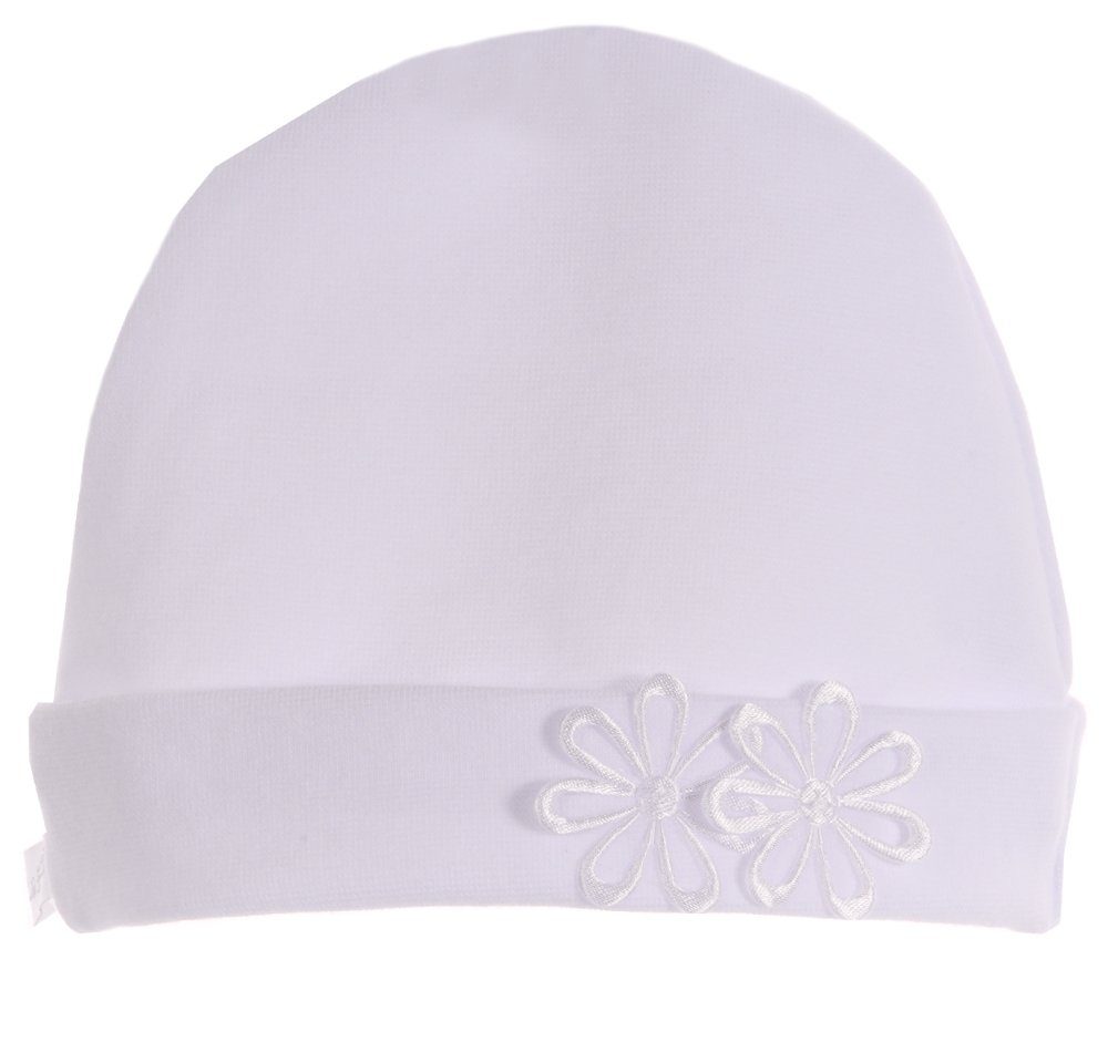 La Bortini Baby Hat with Bow - White Christening & Special Occasion Hat