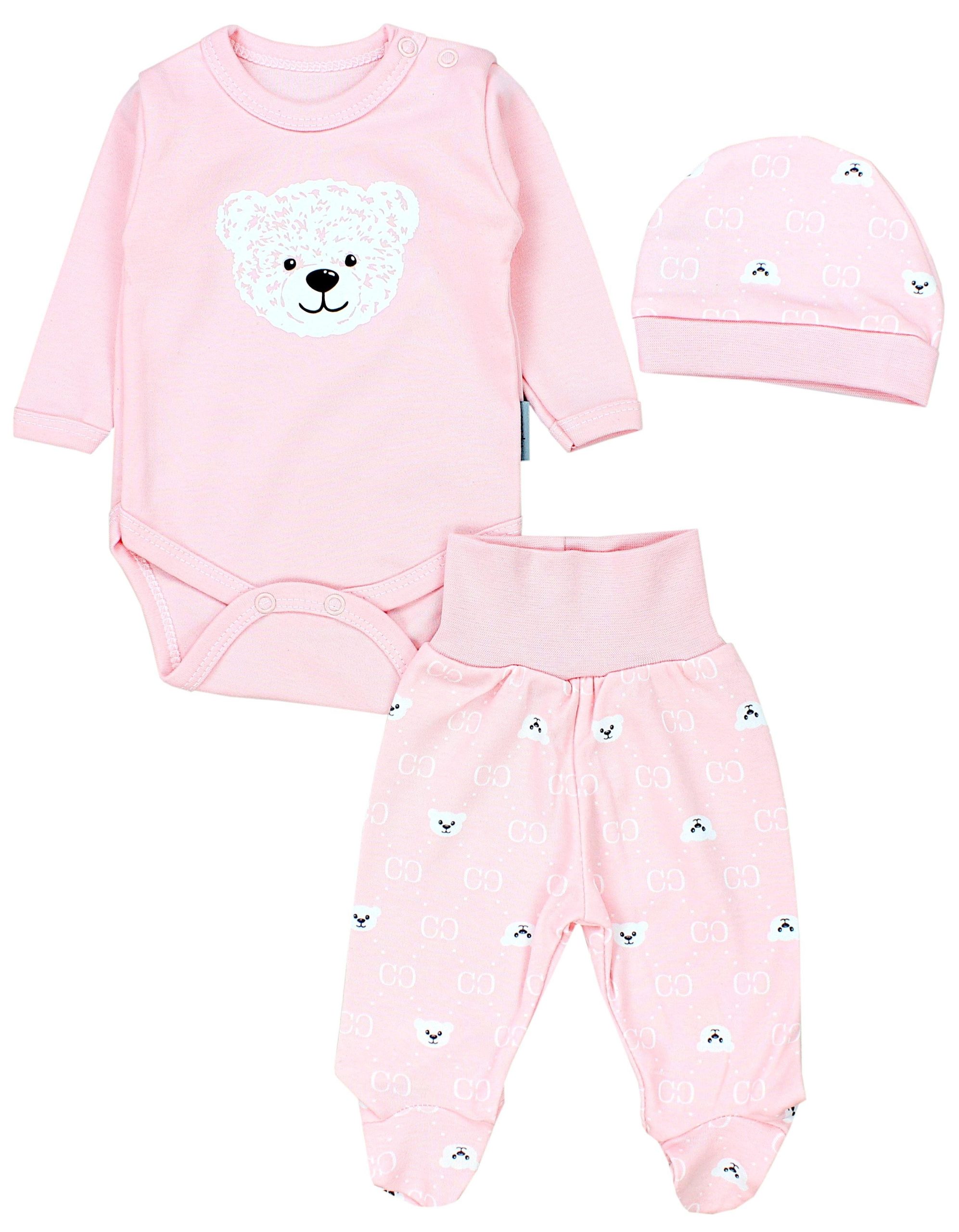 TupTam Baby Essentials Package - Unisex Long Sleeve Bodysuit, Pants & Hat Set