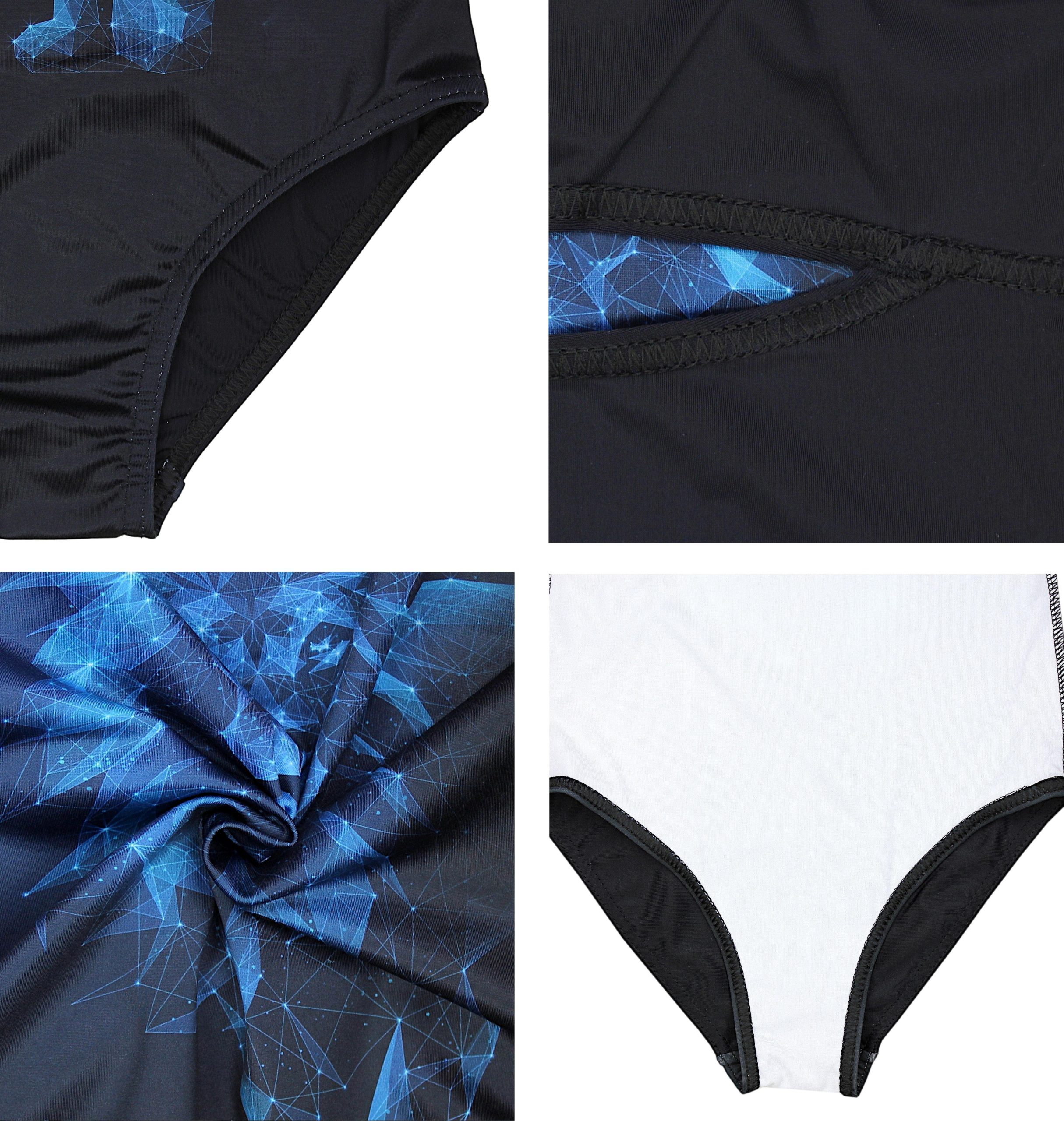 Aquarti Mädchen Sport Schwimmanzug mit Ringerrücken Print