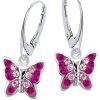 Rafaela Donata Sterling Silver Butterfly Stud Earrings - Heart Design
