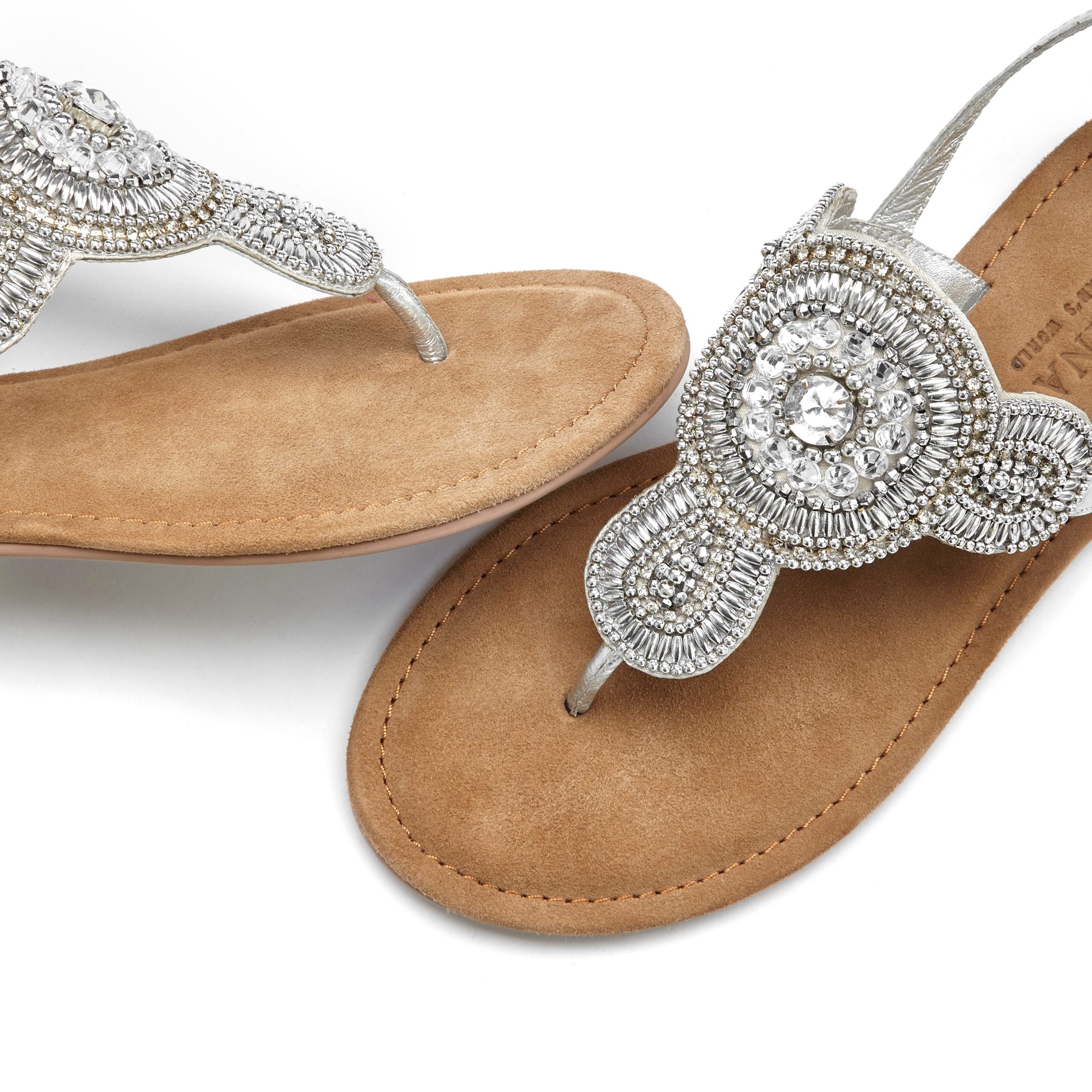 Lascana Glitter Flip-Flops: Women's Sandals with Leather Insole Lascana Glitter Flip-Flops: Women's Sandals with Leather Insole