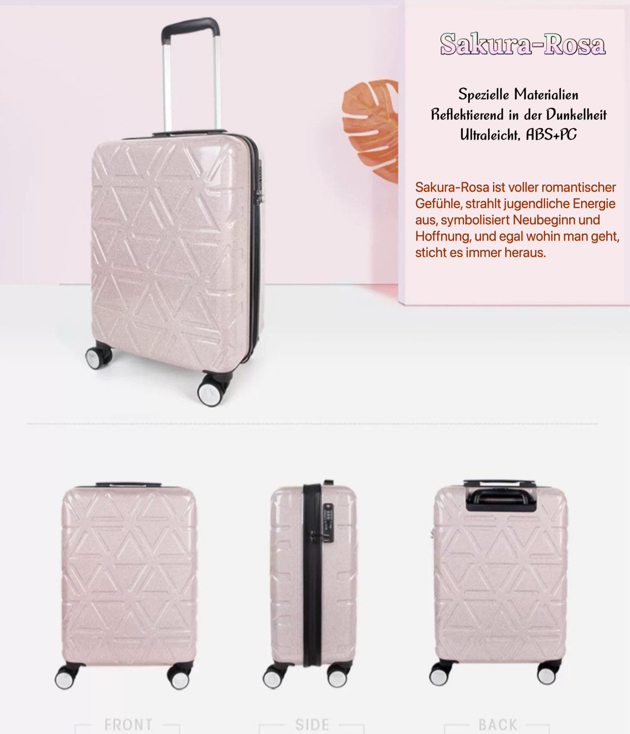 NEWCOM Glitter Hartschalen-Trolley - 20-inch Carry-on Suitcase with TSA Lock NEWCOM Glitter Hartschalen-Trolley - 20-inch Carry-on Suitcase with TSA Lock