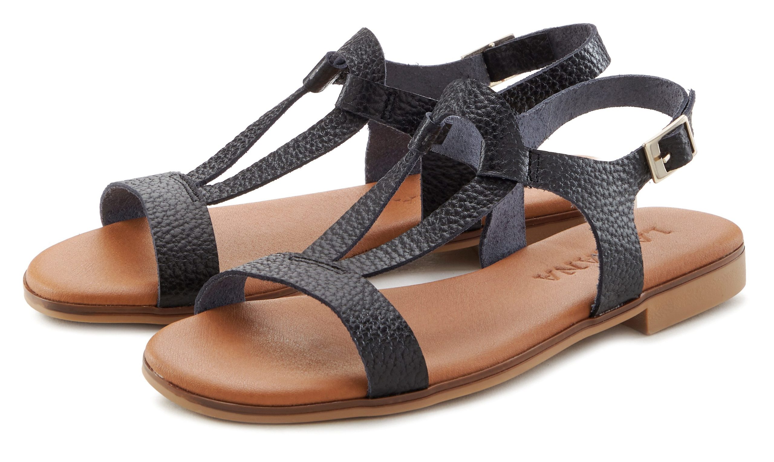 LASCANA Metallic Leather Sandals for Women - Premium Summer Style