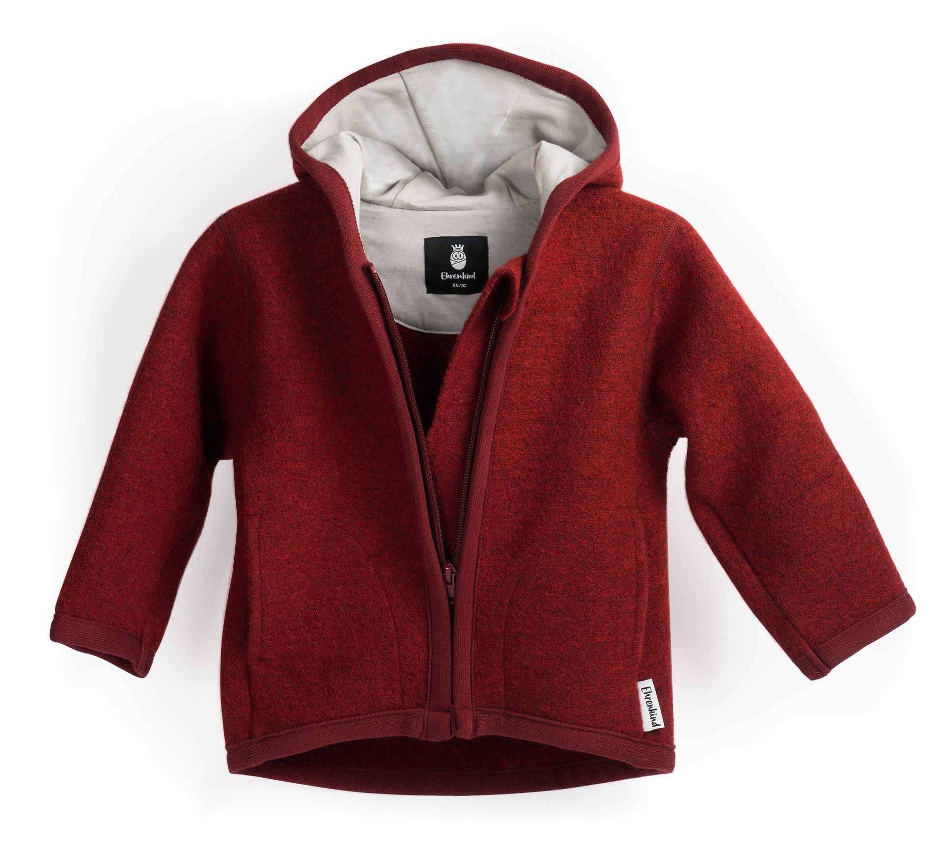 Ehrenkind Walkjacke, Jacke für Kinder aus Natur Schurwolle mit Reißverschluss